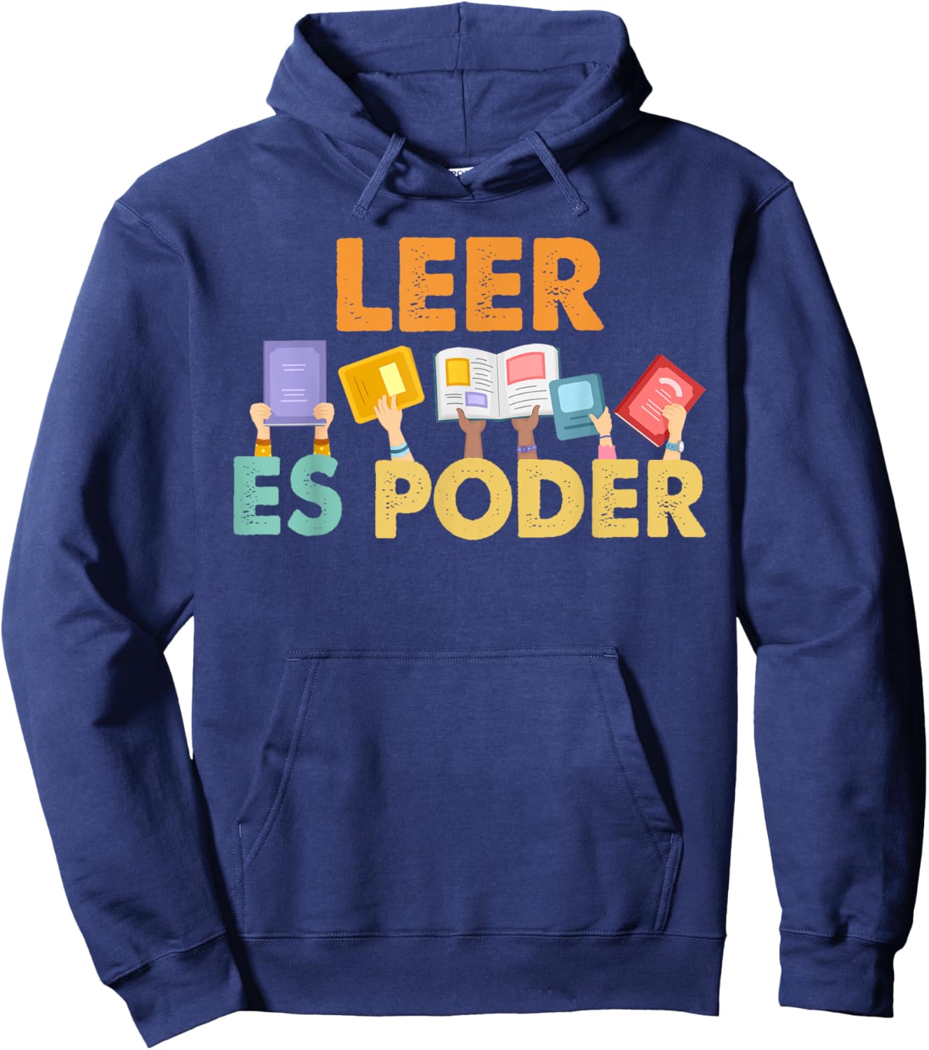 Spanish Reading Book Lover Teacher Maestra Leer Es Poder Women Hoodie - Hoodie | Navy