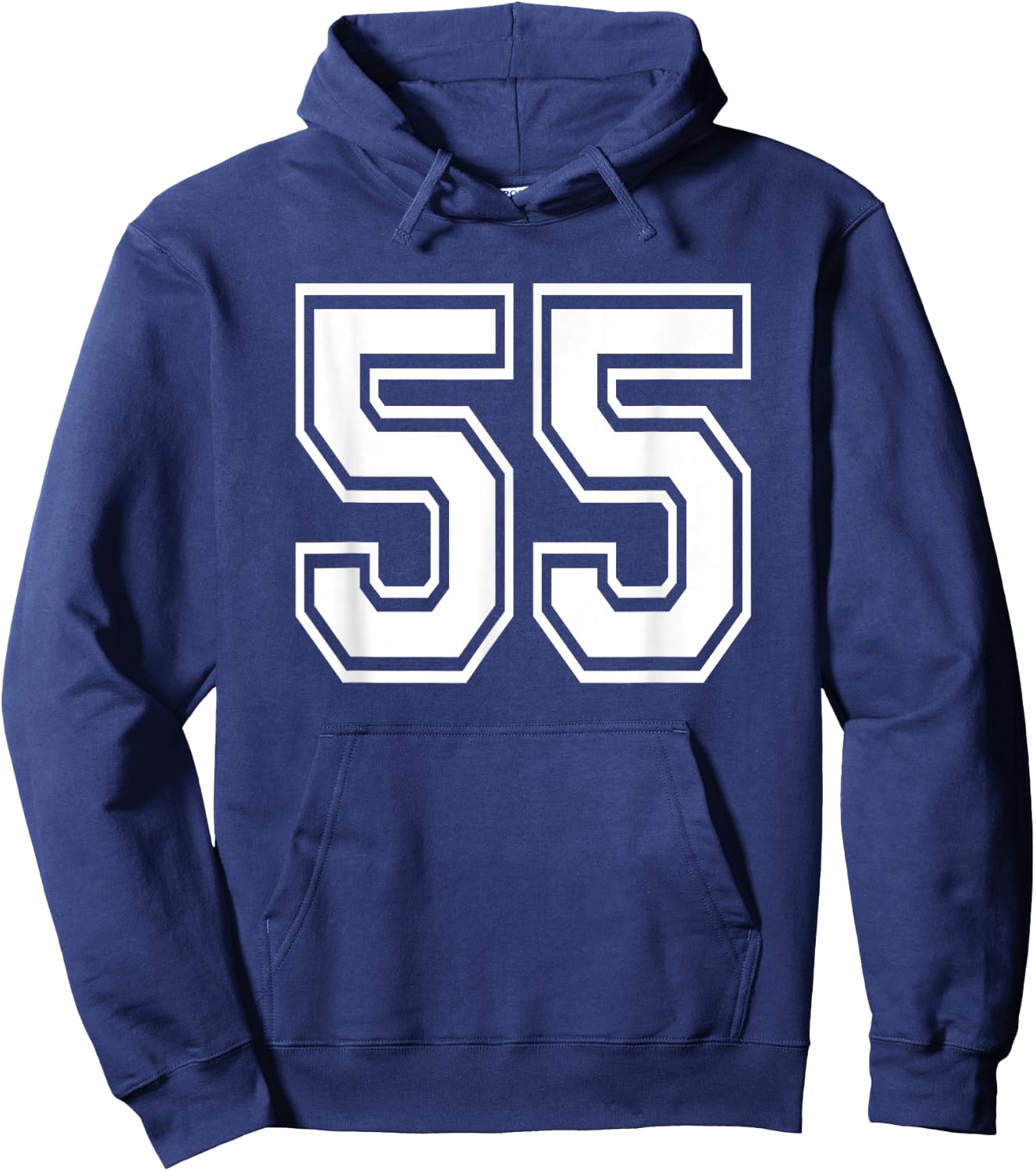 Number 55 Birthday Varsity Sports Team Jersey Hoodie - Hoodie | Navy