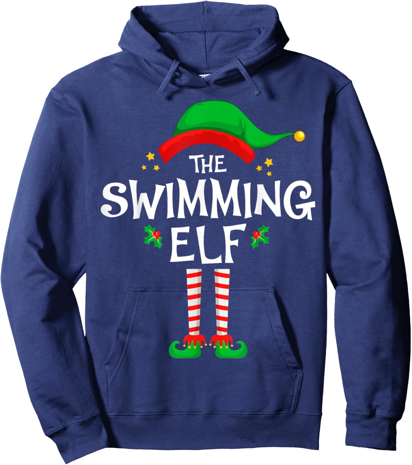 The Swimming Elf Christmas Family Matching Group Hoodie - Hoodie | Navy