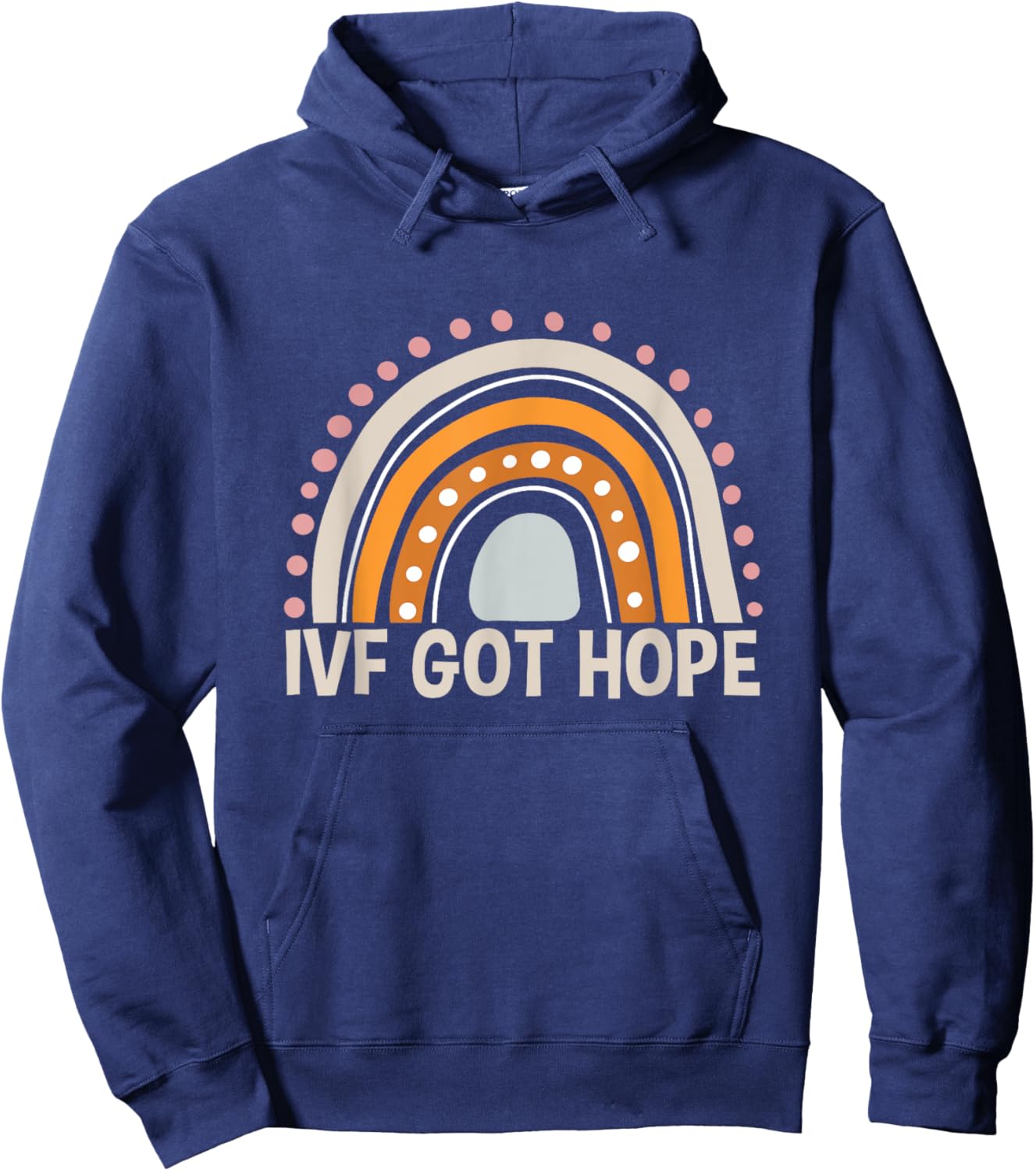 Ivf Got Hope Ivf-Warrior Ivf Baby Announcement Boho Rainbow Hoodie - Hoodie | Navy