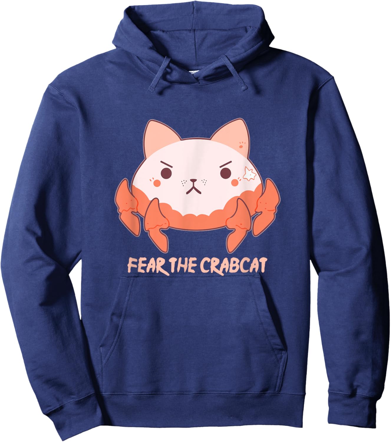Fear the Crabcat - Funny Crab cat Cryptid Cryptozoology Hoodie - Hoodie | Navy