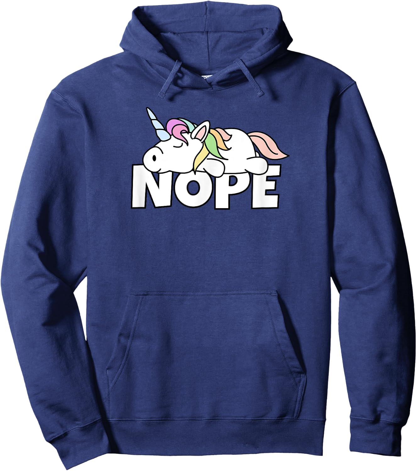 Lazy Unicorn Nope Hoodie - Hoodie | Navy