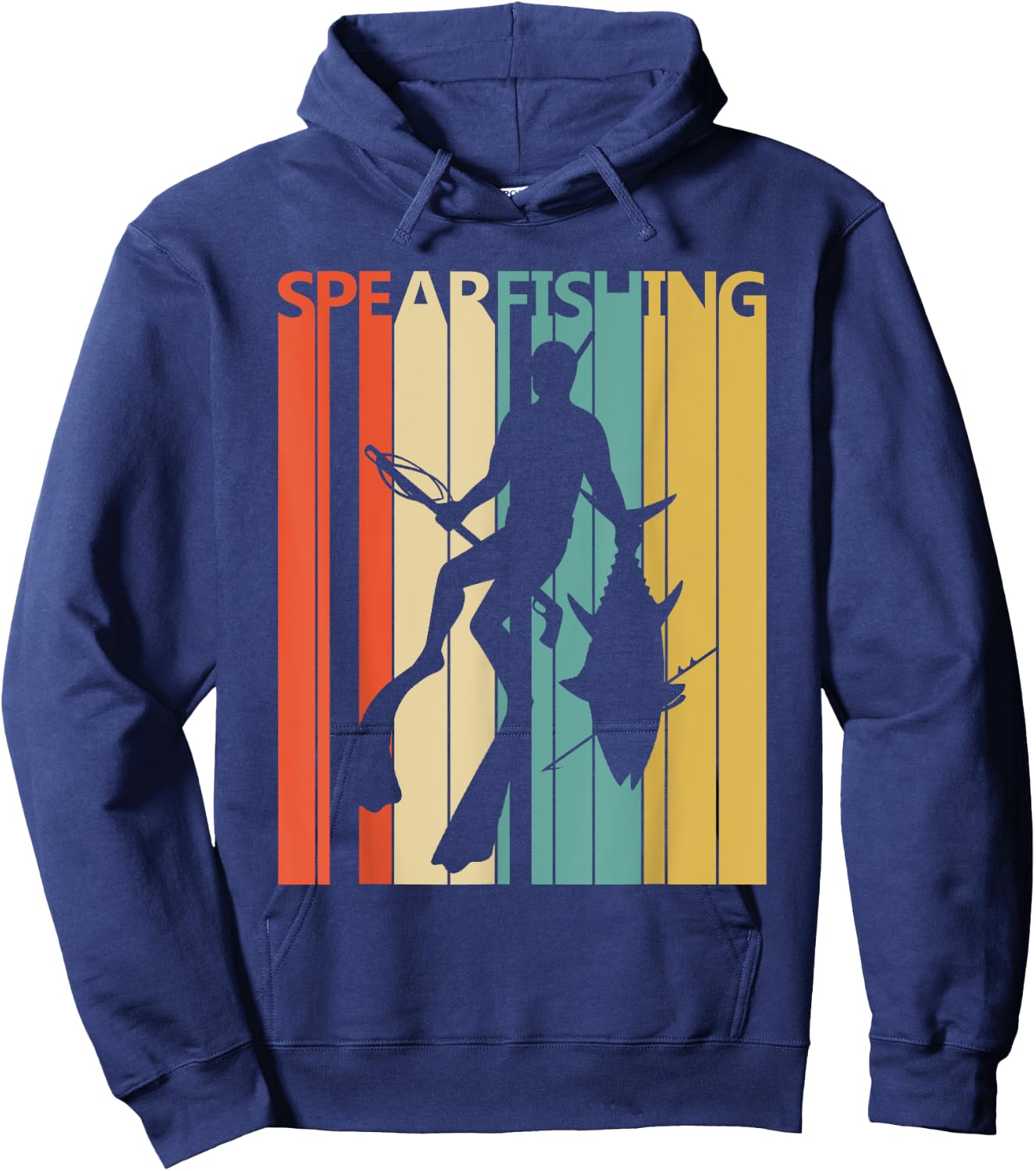 Vintage Spearfishing Hoodie - Hoodie | Navy