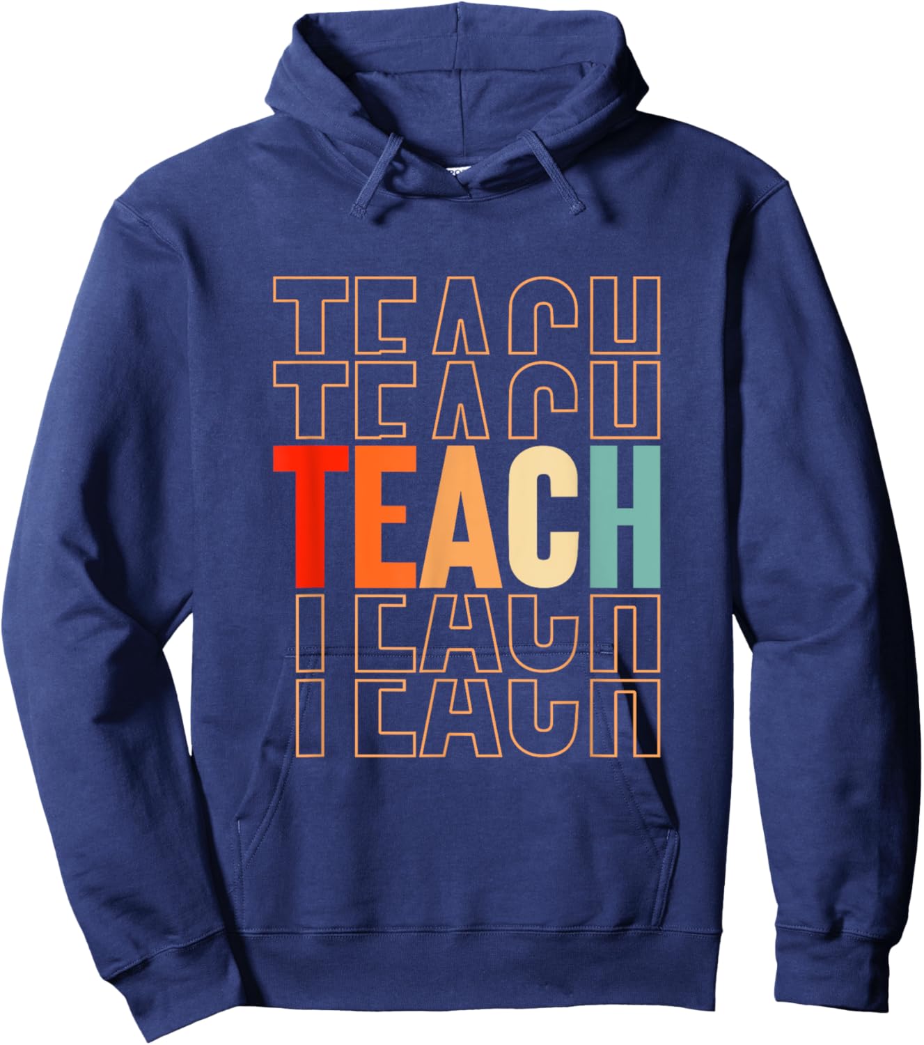 Teach Vintage Teacher Men Women Funny School Teachers Hoodie - Hoodie | Navy