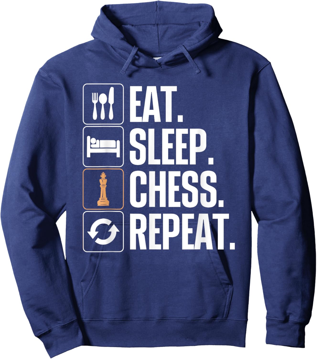 Cute Chess Player Art Boys Kids Chess Lover Novelty Hoodie - Hoodie | Navy