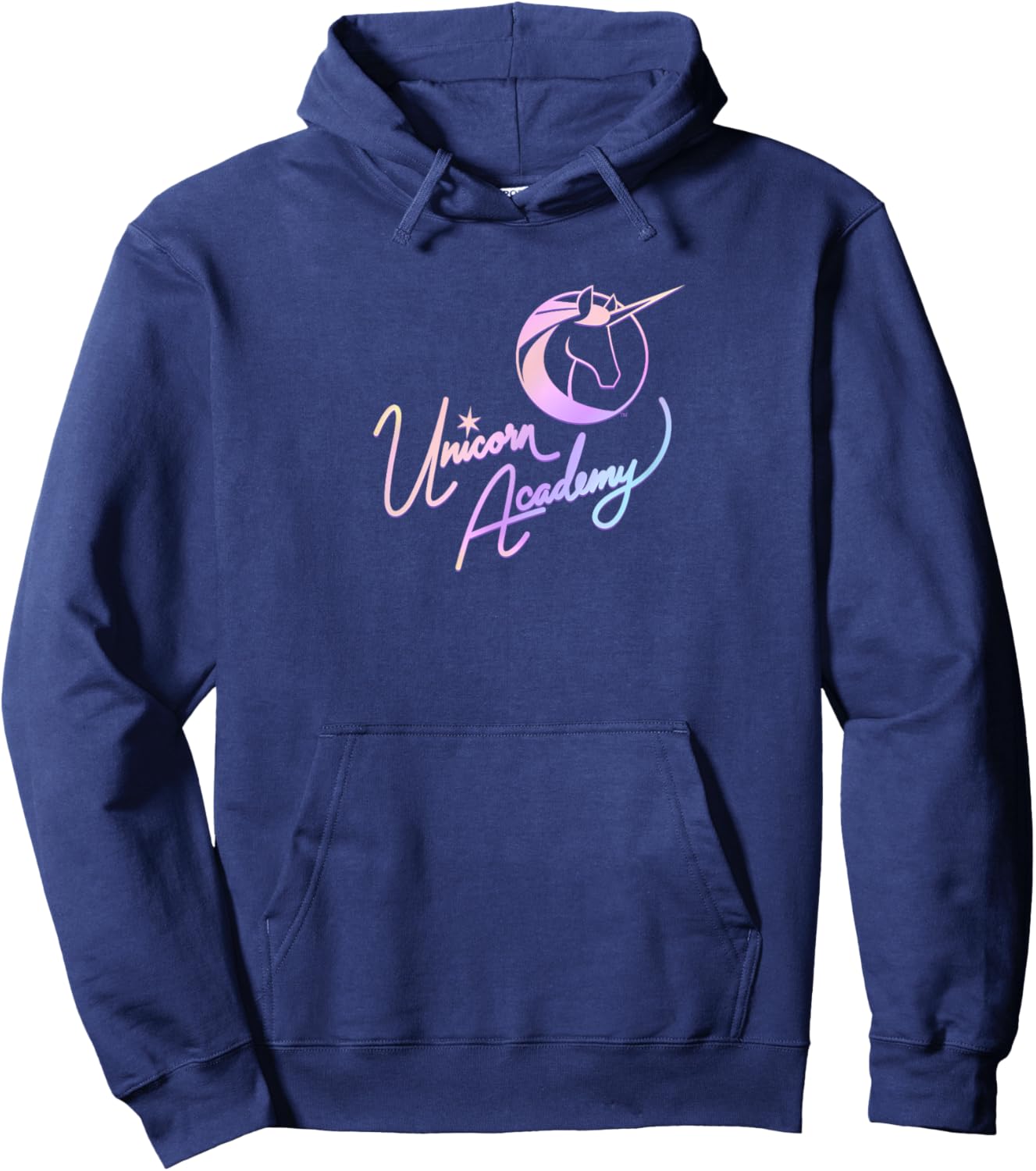 Unicorn Academy Nouveau Magic Graphic Front and Back Print Hoodie - Hoodie | Navy