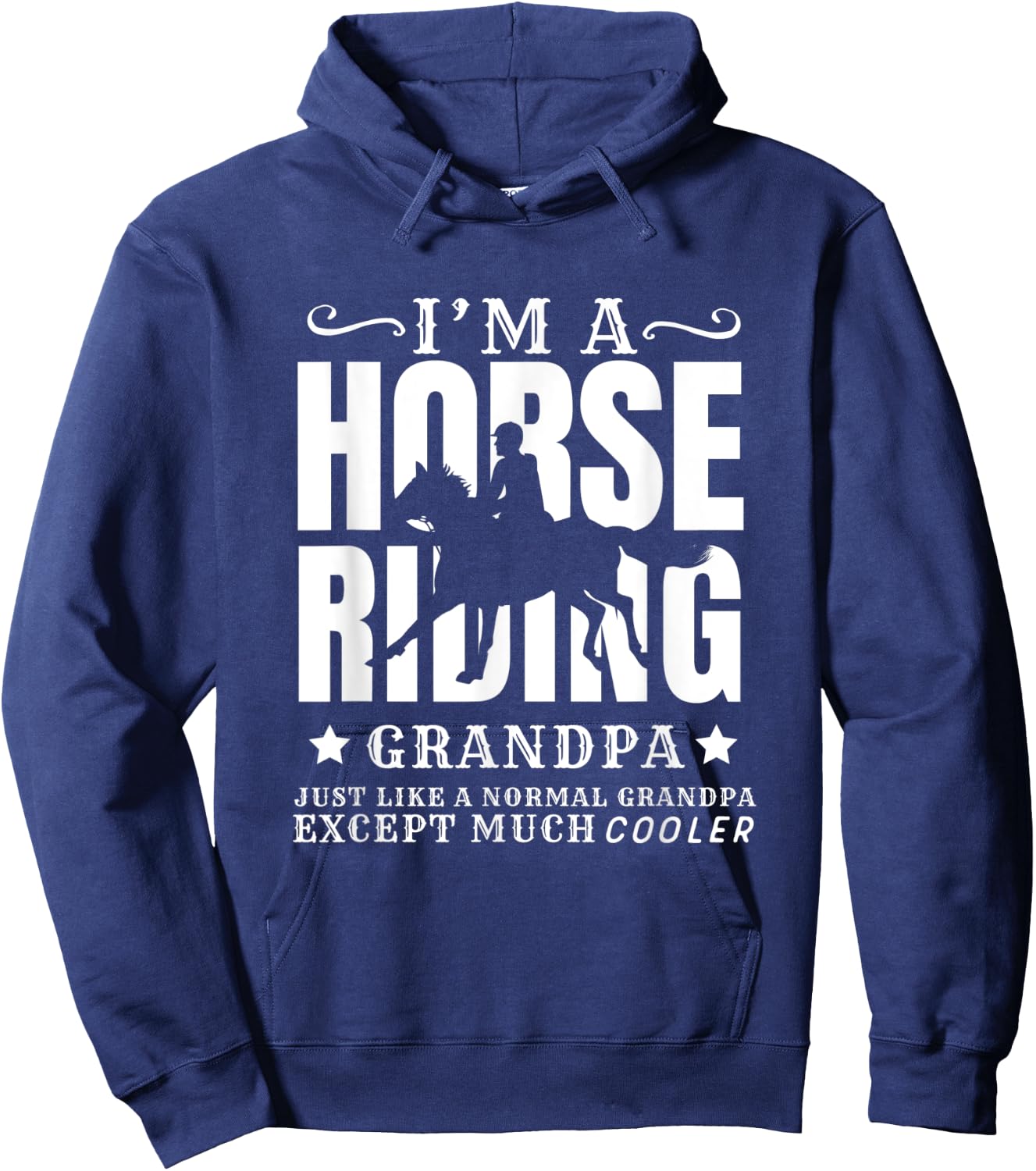 Horse Horseback Riding Grandpa Normal but Cooler Grandfather Hoodie - Hoodie | Navy