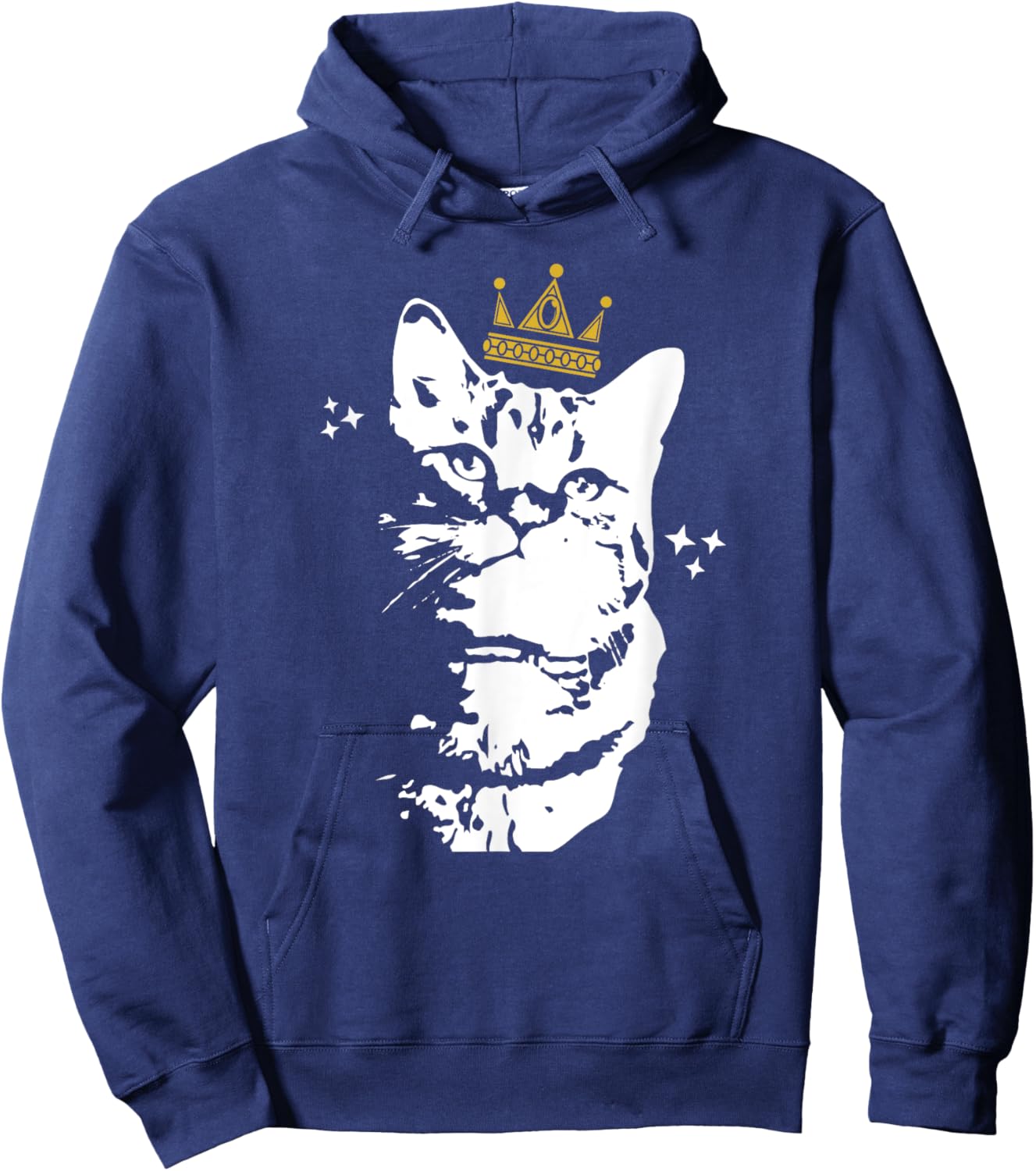 Cat Wearing Crown Funny Cat Lover Men Women Kids Hoodie - Hoodie | Navy