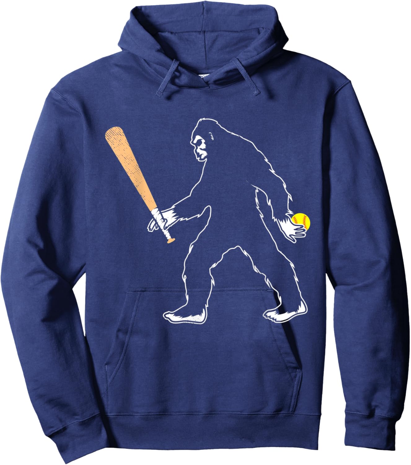Softball funny bigfoot or sasquatch graphic theme Hoodie - Hoodie | Navy
