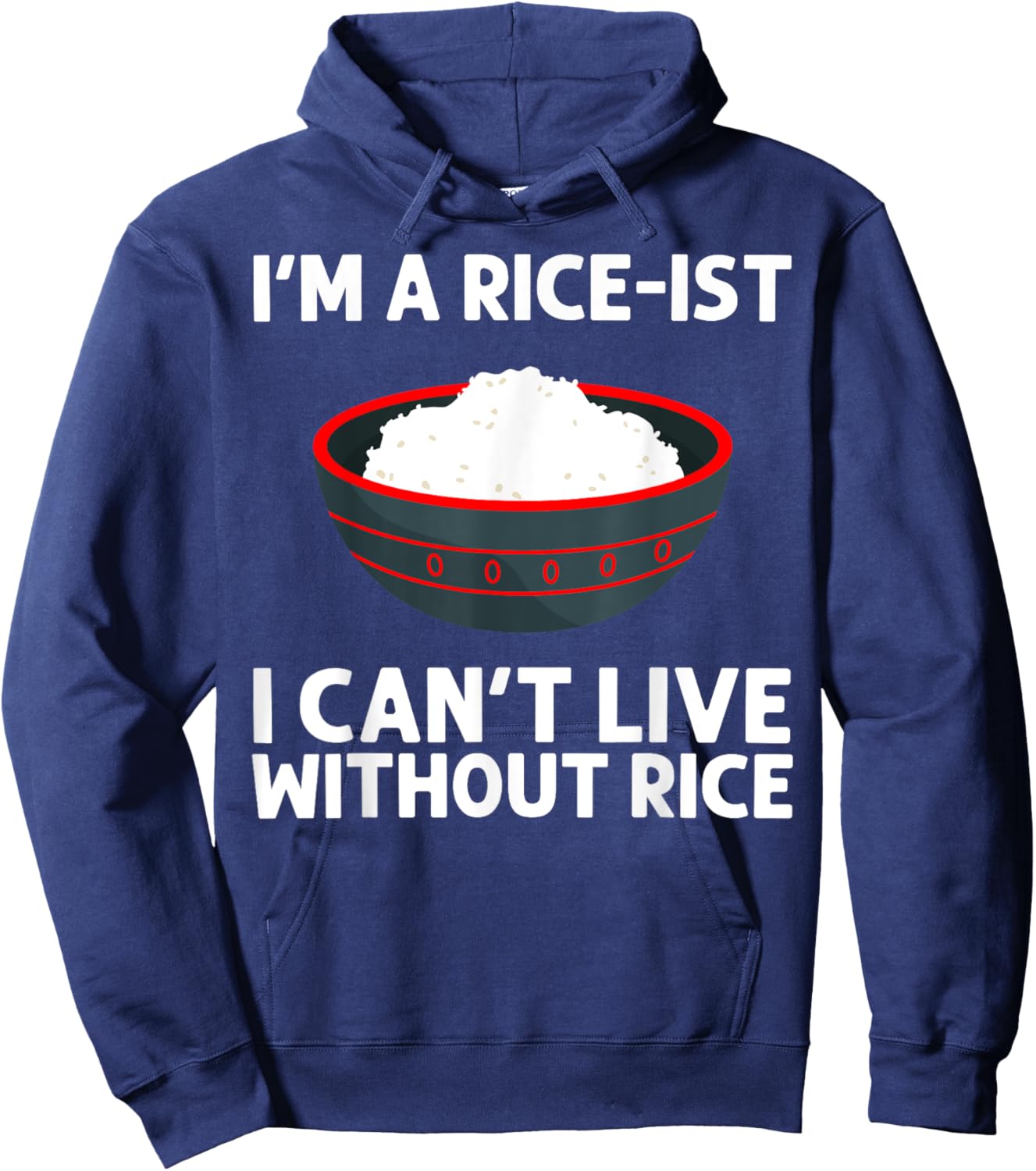 Funny Rice Art Women Asian Chinese Filipino Food Hoodie - Hoodie | Navy