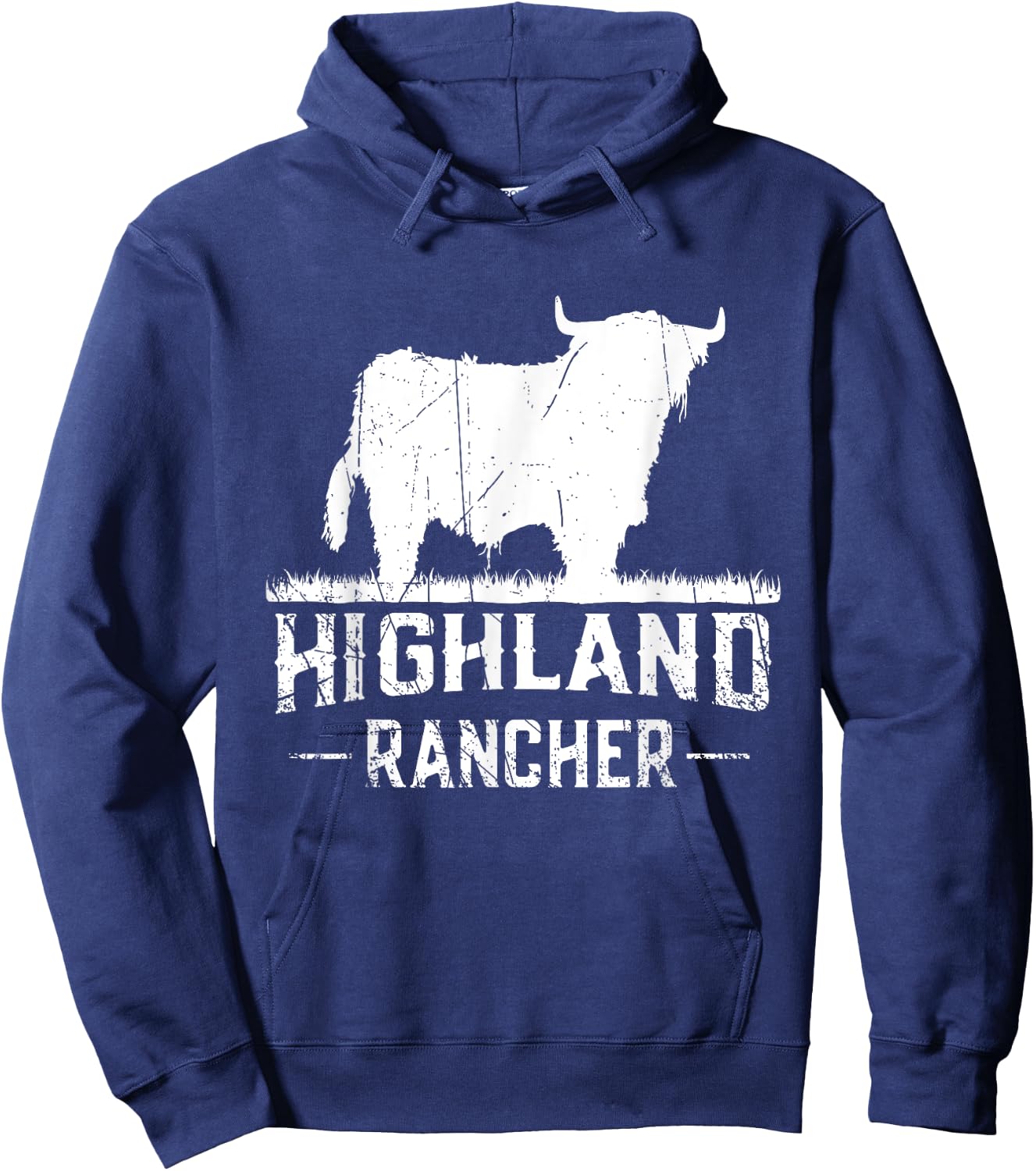 Highland Rancher - Scottish Highland Cow For Cattle Farmer Hoodie - Hoodie | Navy