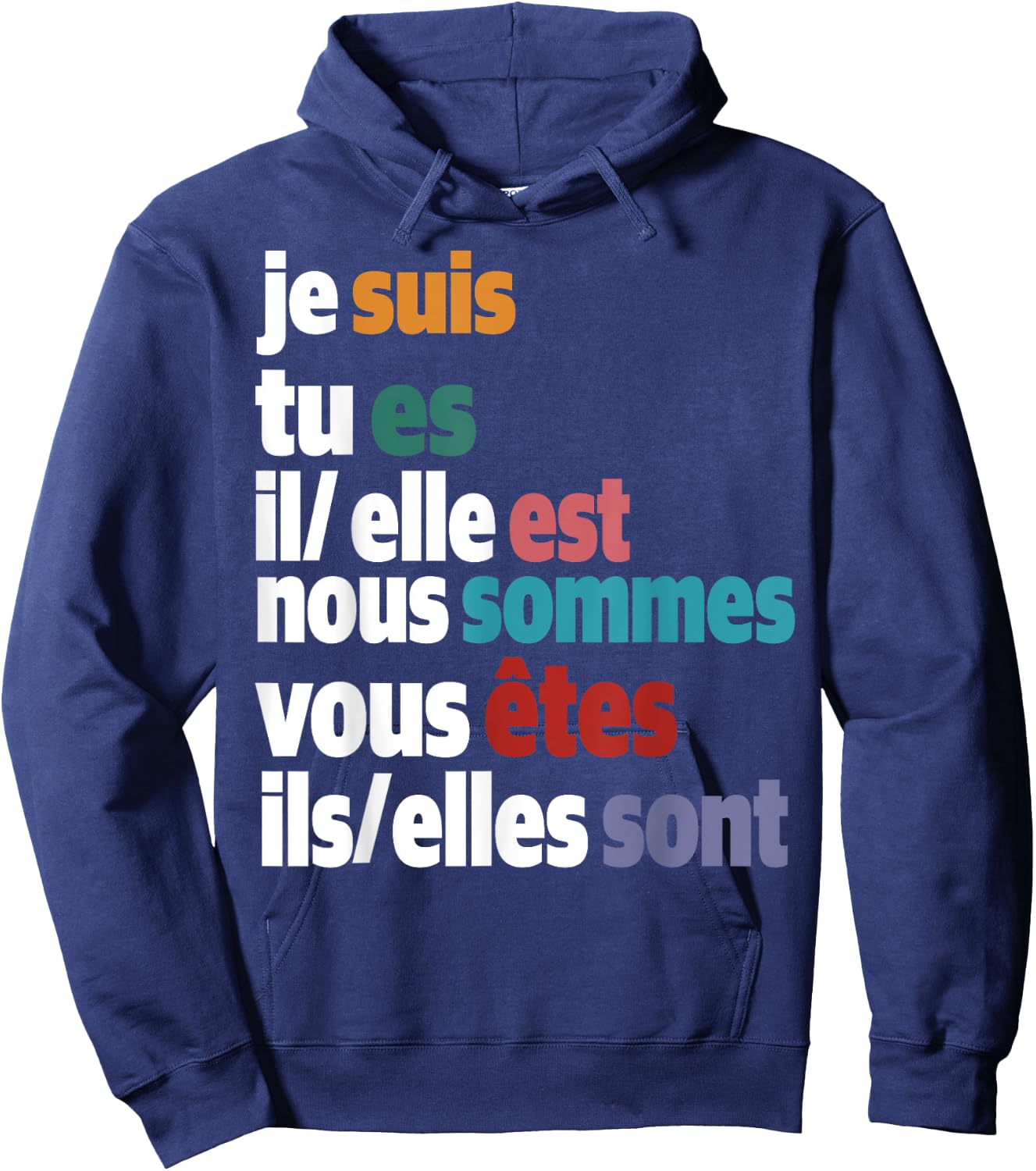 Jesuis Tu Es Il Elle Est Nous Sommes Vous Etes Ils Elles Son Hoodie - Hoodie | Navy