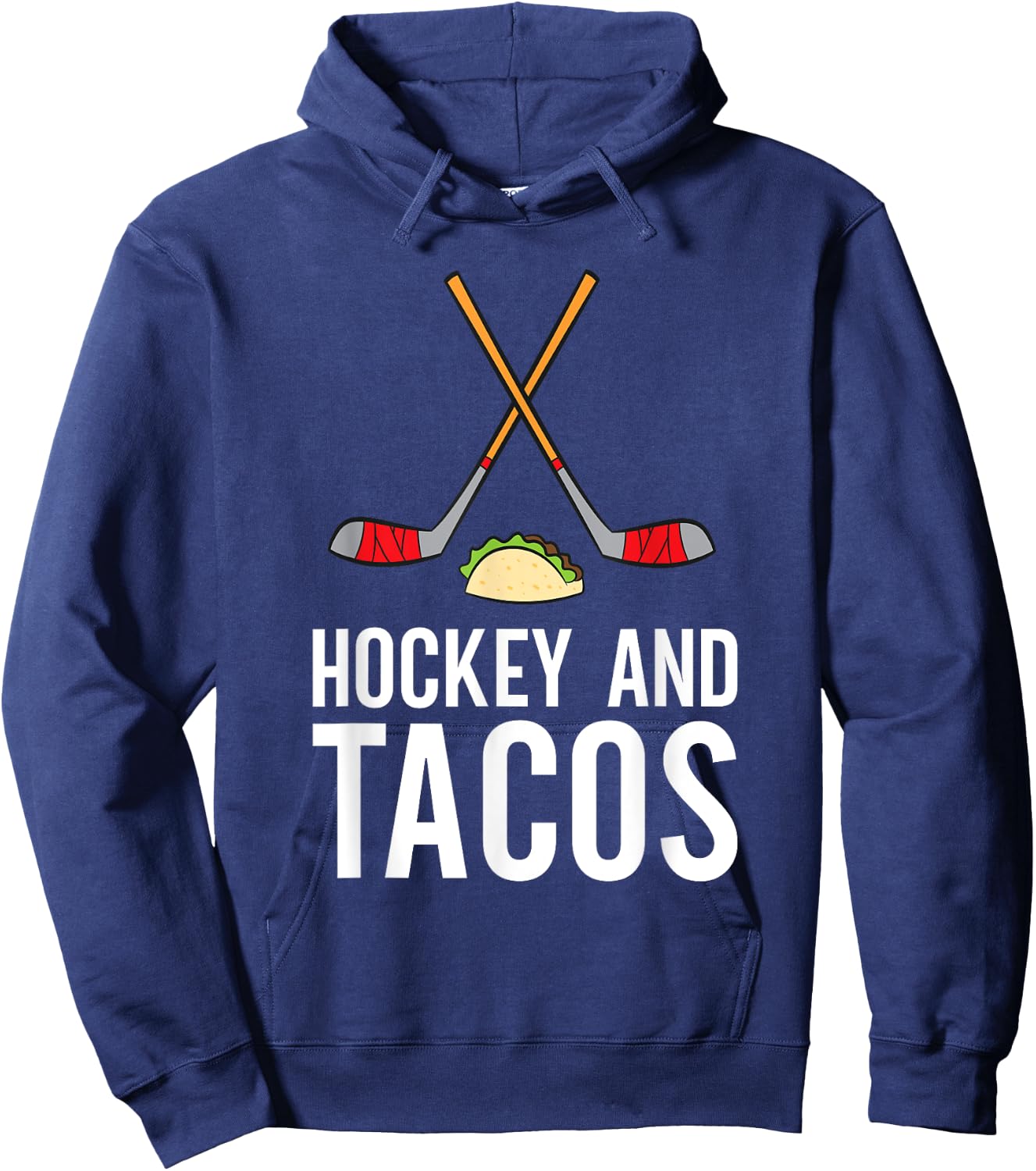 Funny Hockey Lover Gifts Funny Hockey Lover Hockey And Tacos Ice Hockey , Black, Small Hoodie - Hoodie | Navy