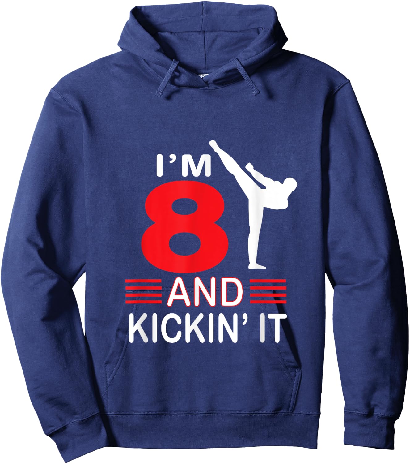 8th Birthday Karate Gifts 8 Years Old Birthday Martial Arts Gift Boys Girls Hoodie - Hoodie | Navy