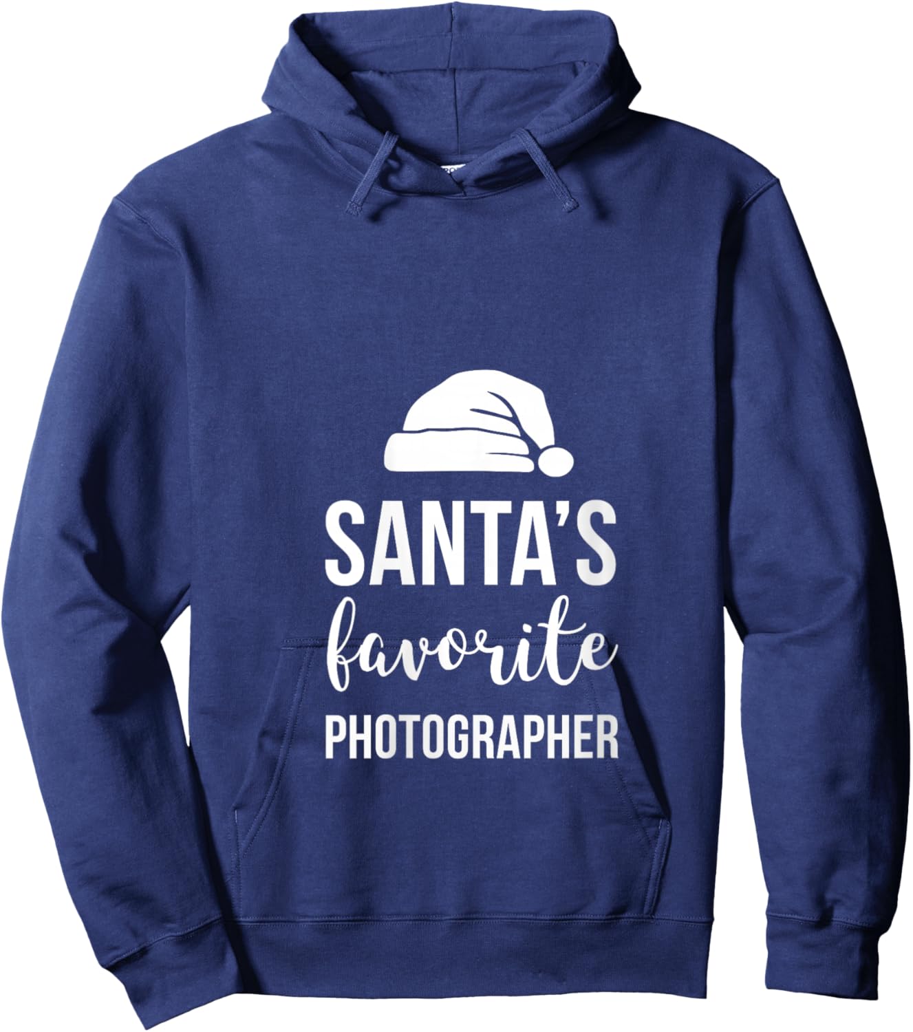 Santa's Favorite Photographer Funny Christmas V-Neck Hoodie - Hoodie | Navy