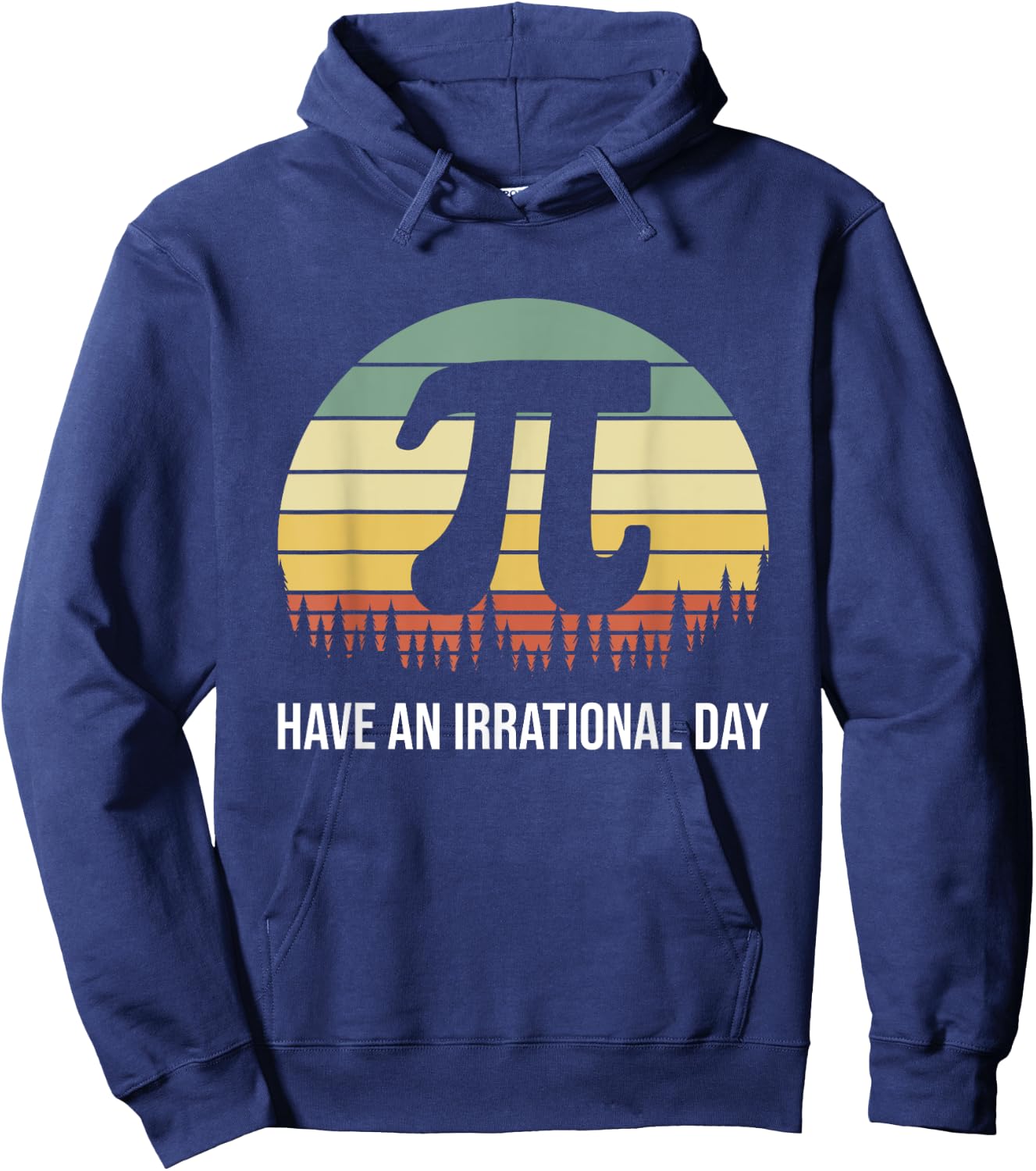Irrational Pi Day Retro Science Math Equation Teacher Nerd Hoodie - Hoodie | Navy