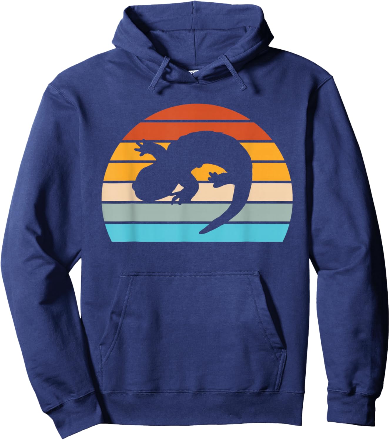 Hellbender Salamander Vintage Retro 80s Hoodie - Hoodie | Navy