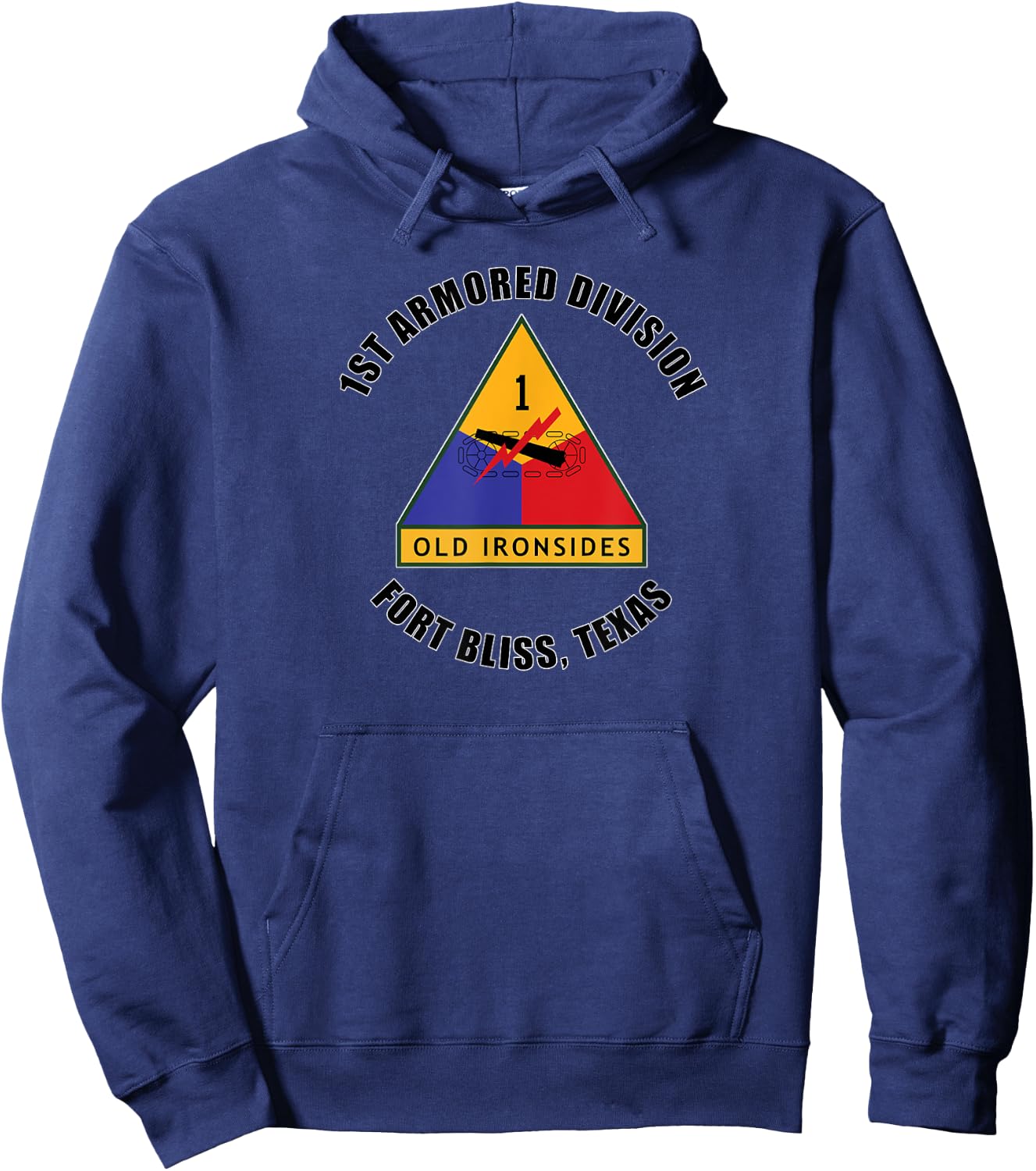 1st Armored Division Fort Bliss Texas Emblem Veteran Gift Hoodie - Hoodie | Navy