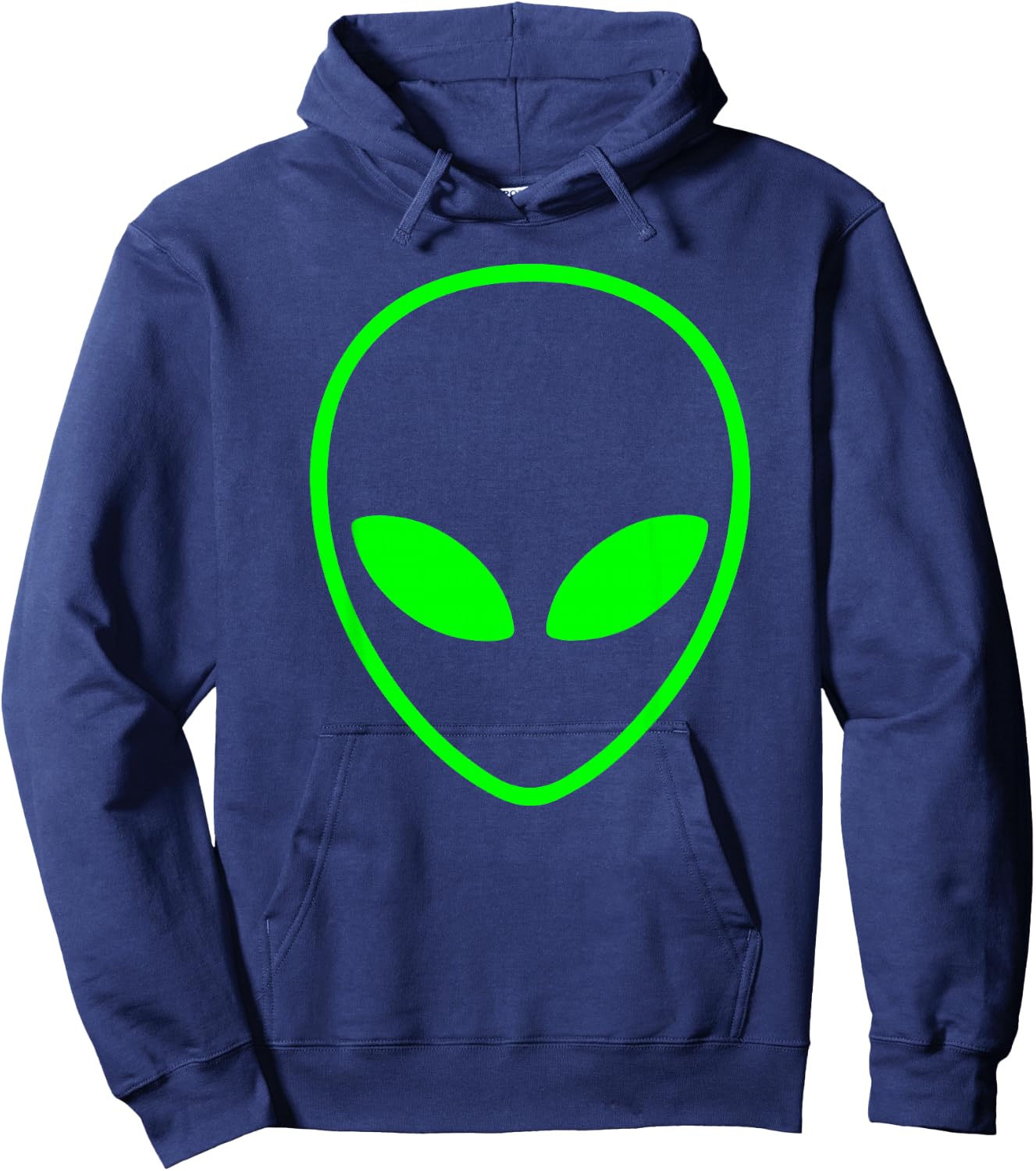 Green Alien Head Hoodie - Hoodie | Navy