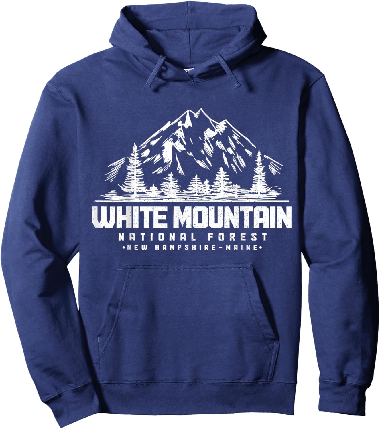 White Mountain National Forest, New Hampshire Maine Vintage Hoodie - Hoodie | Navy
