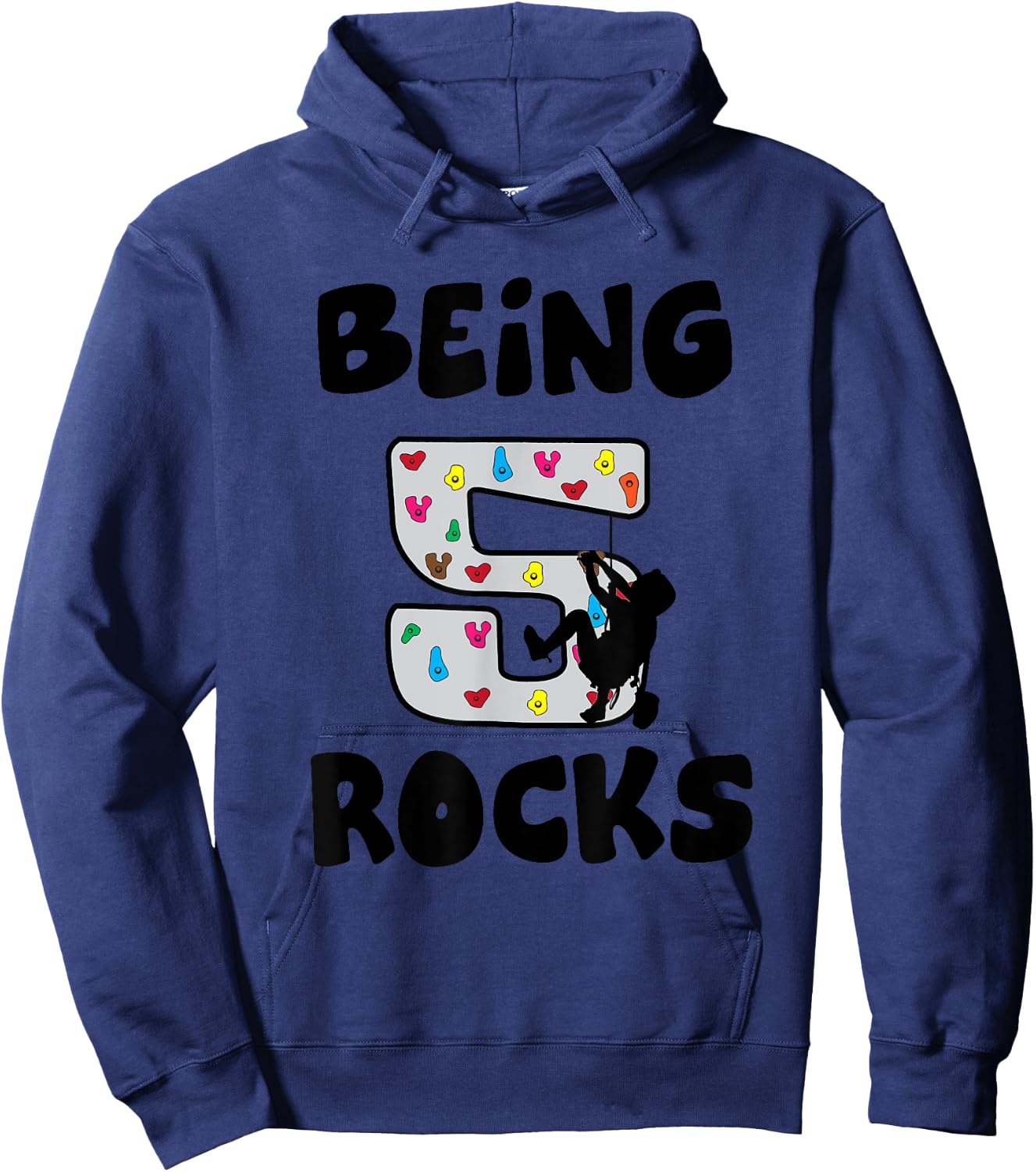Rock Climbing Funny 5 Years Old 5th Birthday Gift Kids Hoodie - Hoodie | Navy