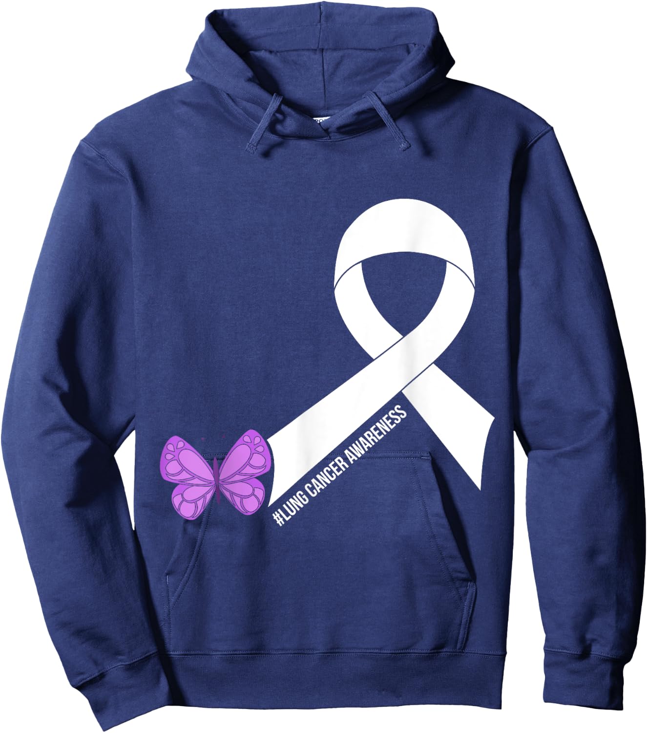 Lung Cancer Awareness Hoodie - Hoodie | Navy