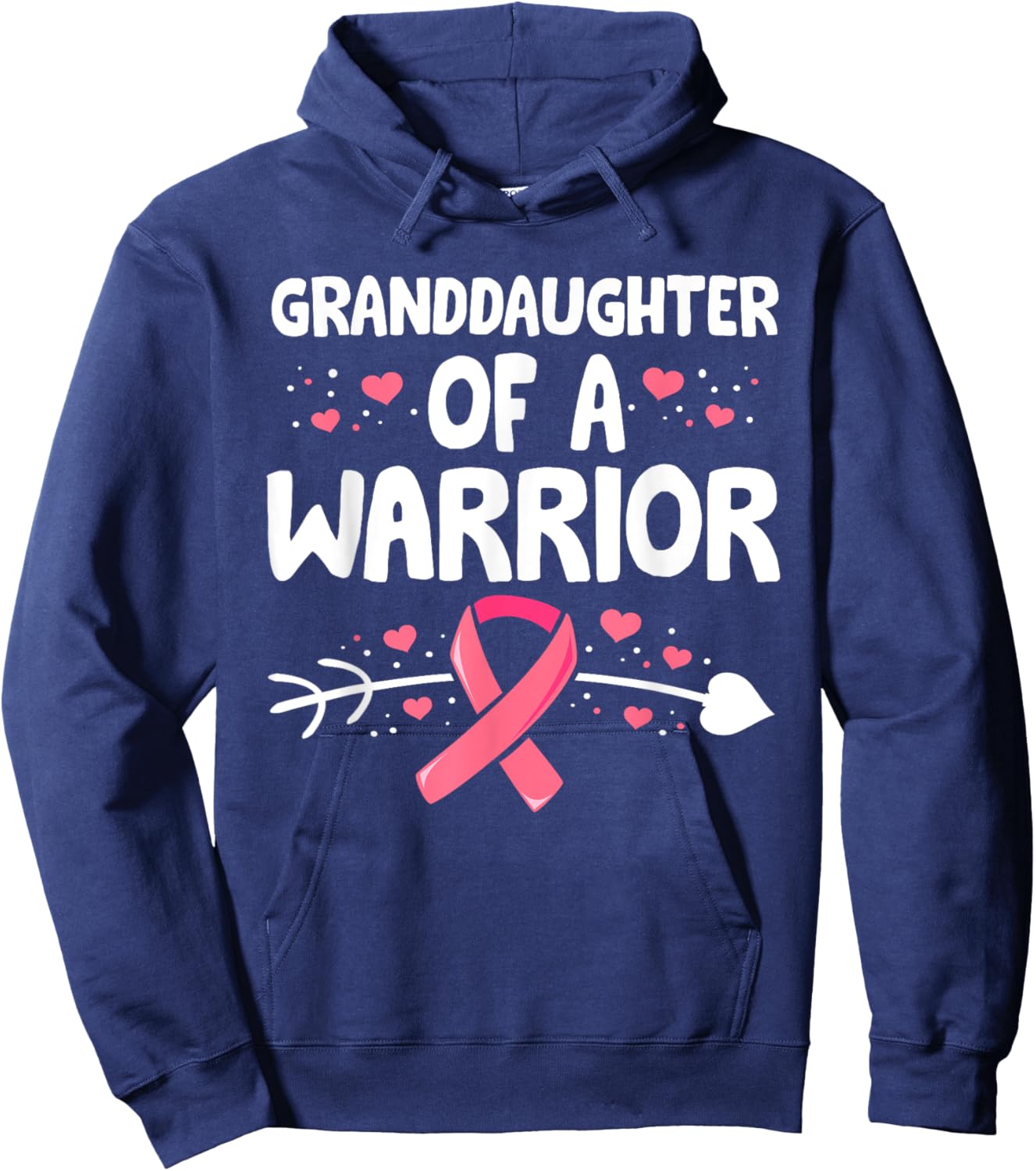 Granddaughter Of A Warrior Shirts, Breast Cancer Matching Hoodie - Hoodie | Navy