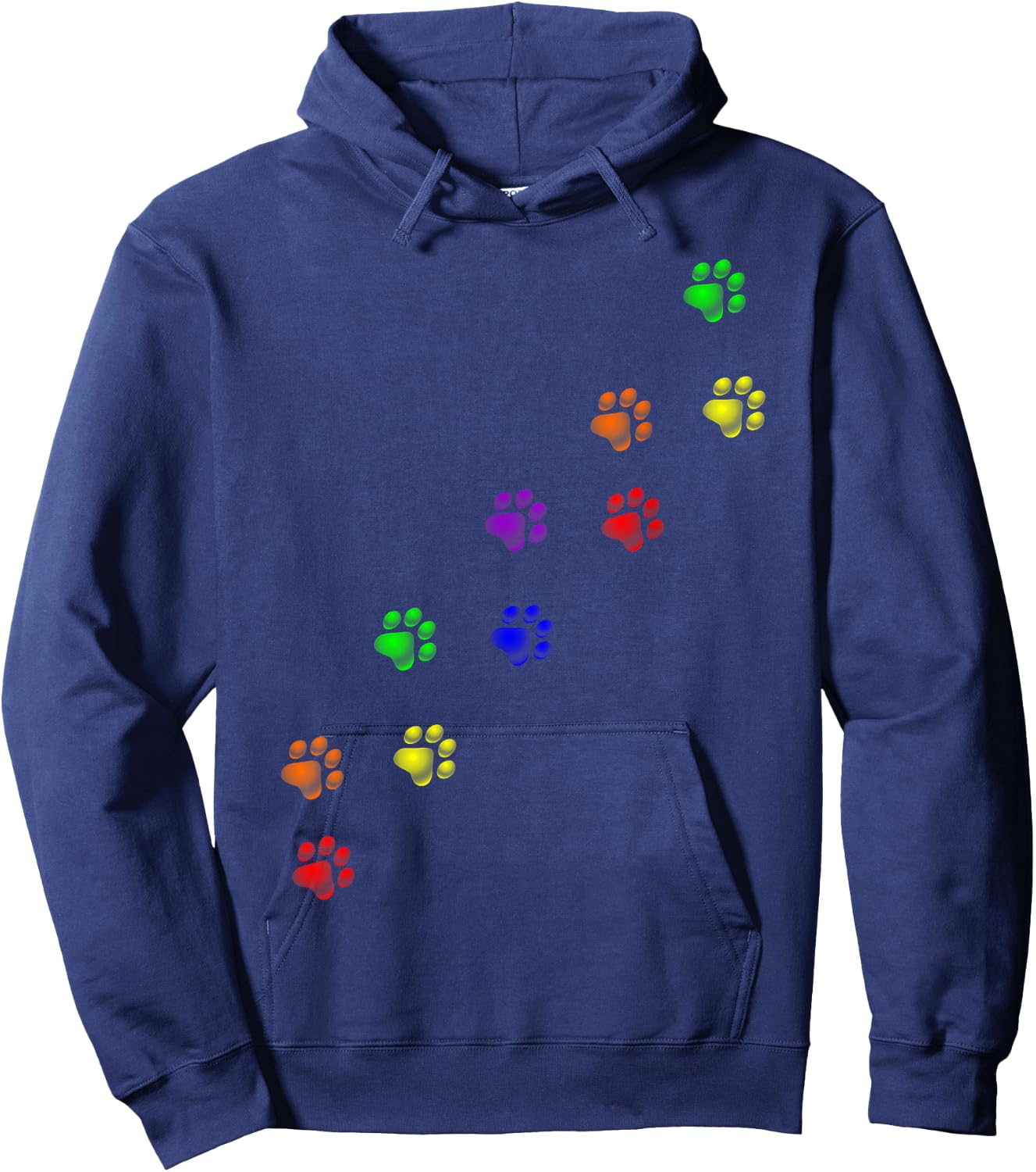 Rainbow Paw Prints Gay Pride Pet Dog Cat Owner Lover Men Women Hoodie - Hoodie | Navy