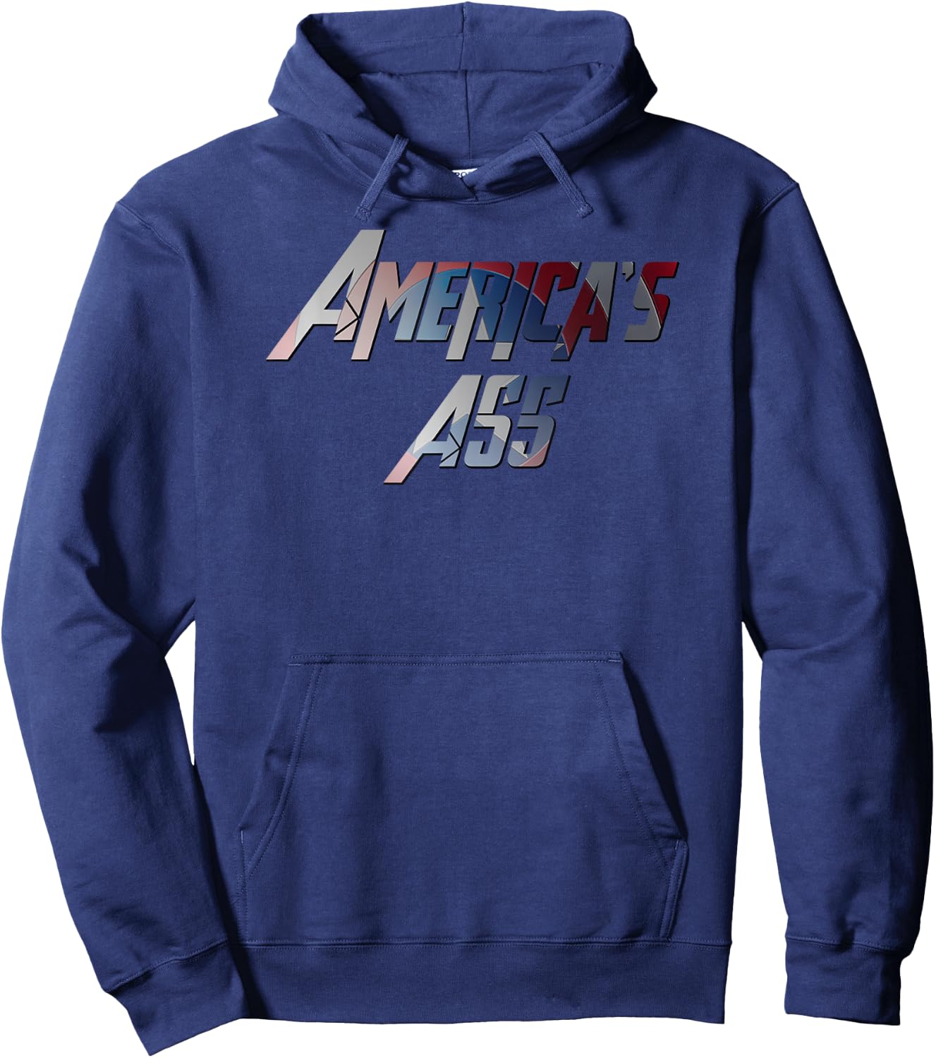 Captain Shirts Co America's Ass Funny - Men's Black Classic Fit Short Sleeve Cotton - Small Hoodie - Hoodie | Navy