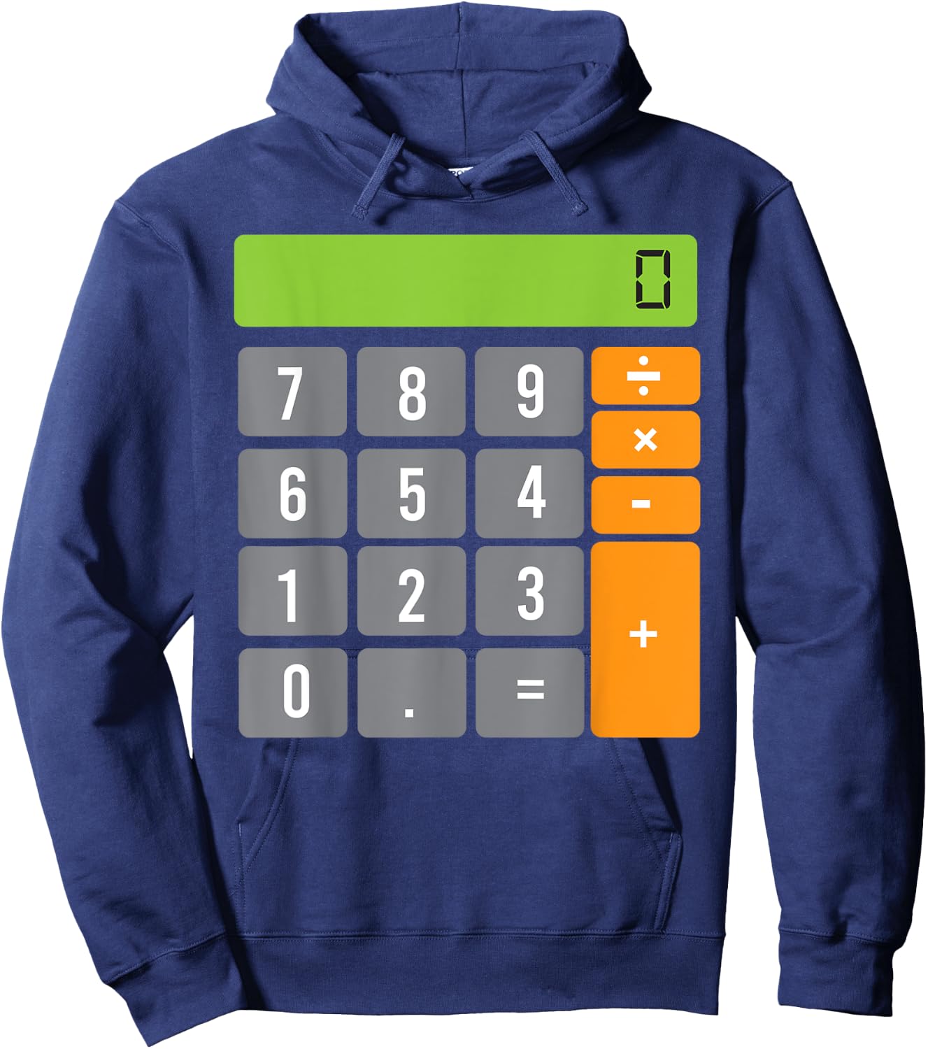 Calculator Costume Halloween Easy Cosplay Math Geek Outfit Hoodie - Hoodie | Navy