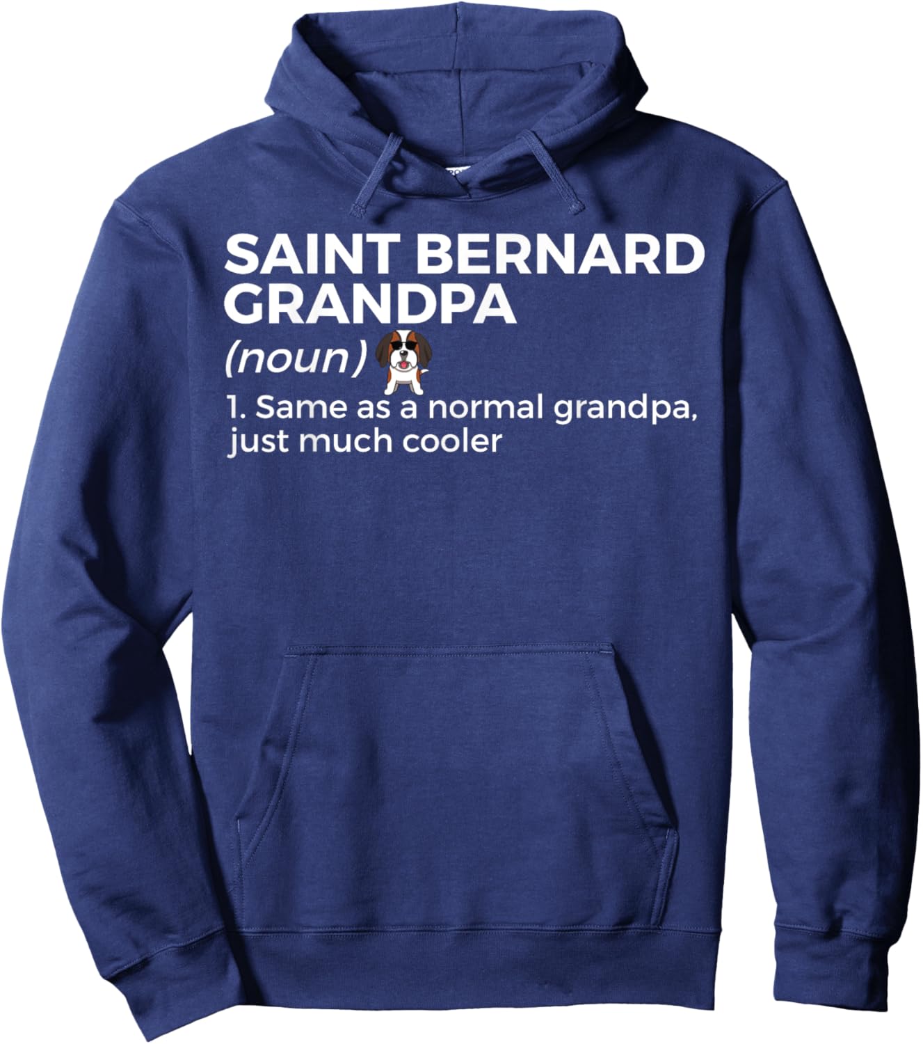 Saint Bernard Grandpa Definition Funny Saint Bernard Owner Hoodie - Hoodie | Navy