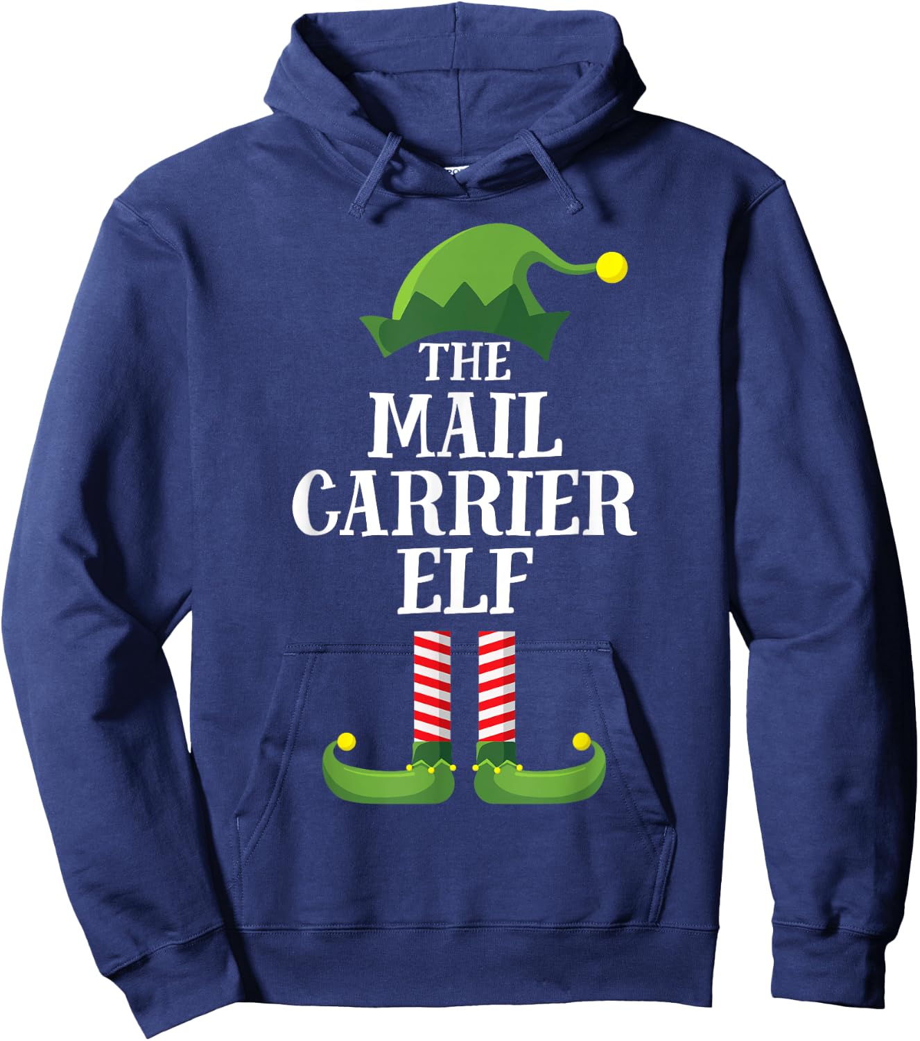 Mail Carrier Elf Matching Family Group Christmas Party PJ Hoodie - Hoodie | Navy