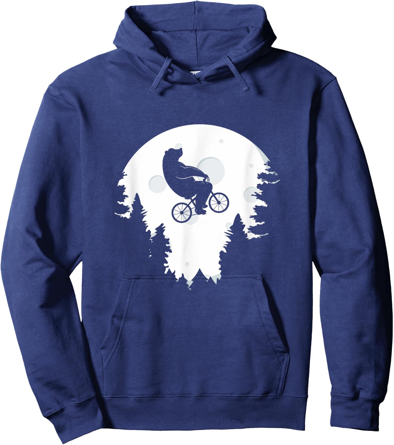 Funny Bear Cycling Mountain Bike Moon Bicycle Hoodie - Hoodie | Navy