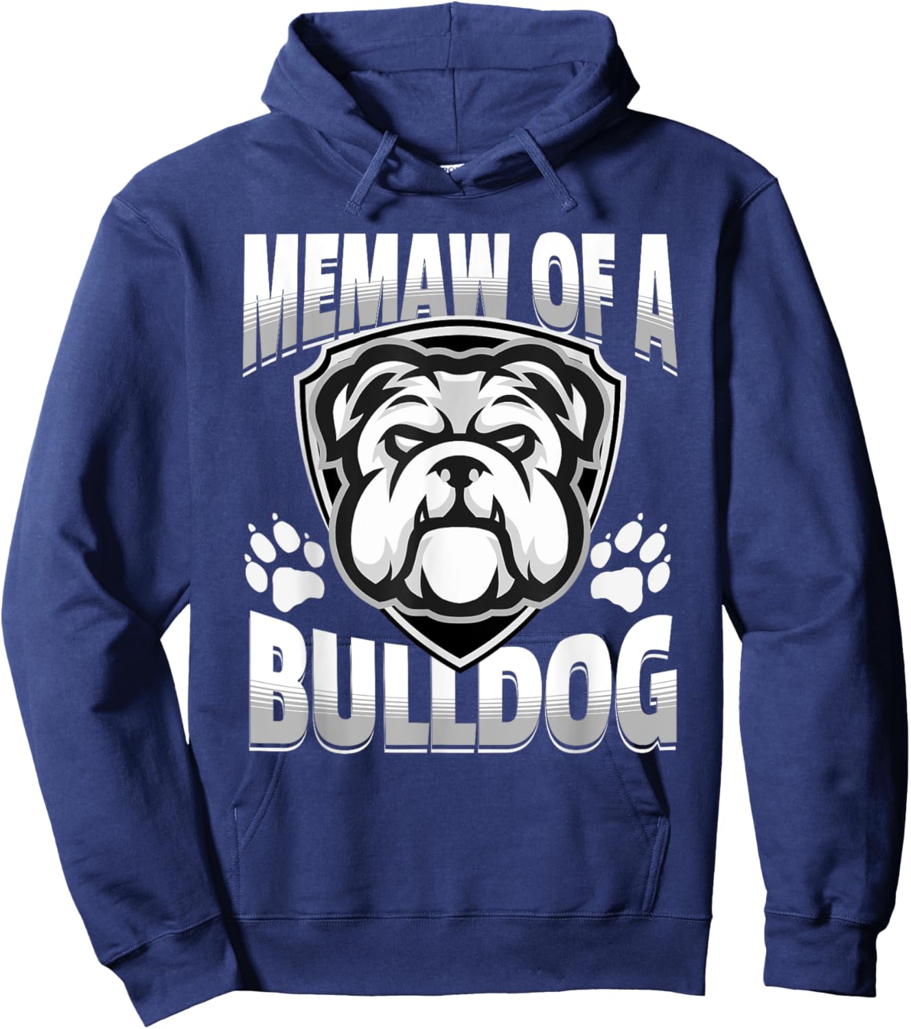 Memaw of a Bulldog Game Mascot Day - Matching Team Color Women Kids Hoodie - Hoodie | Navy