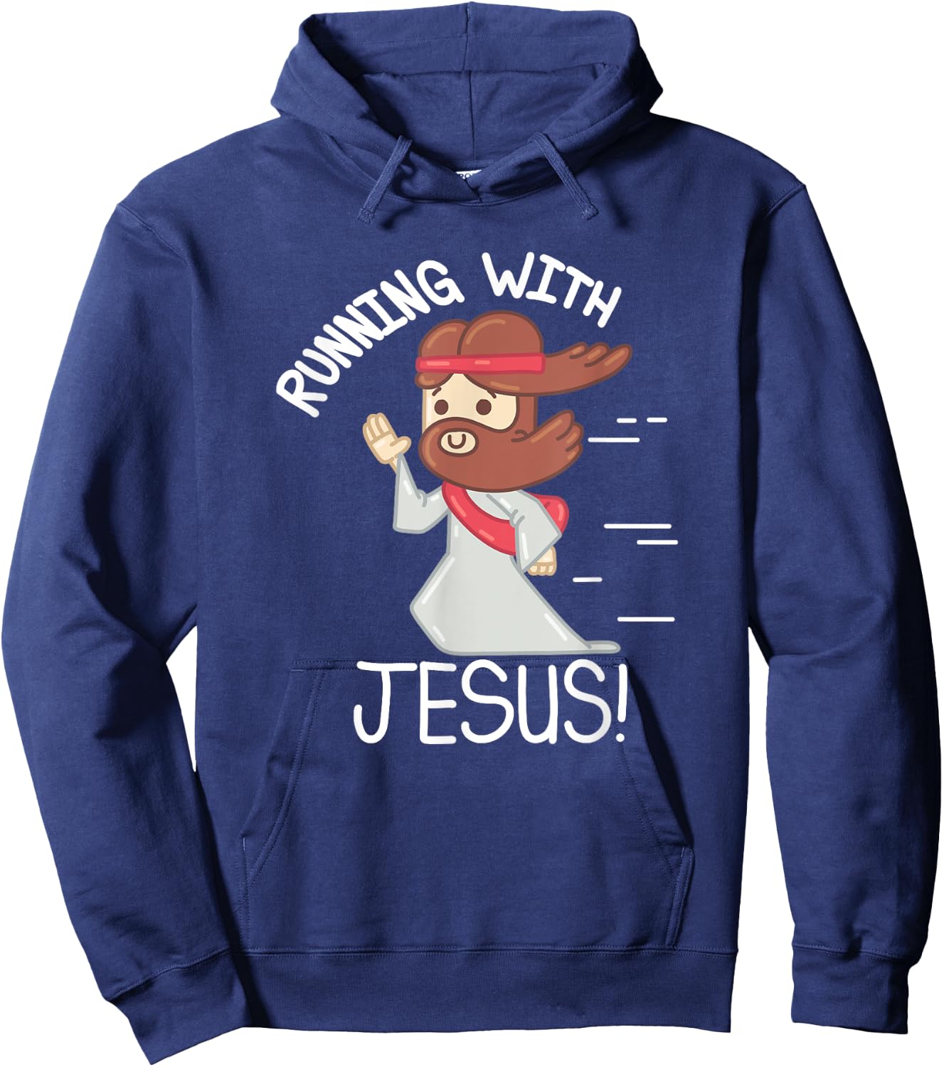 Running With Jesus Christian Faith Runner And Jogging Hoodie - Hoodie | Navy