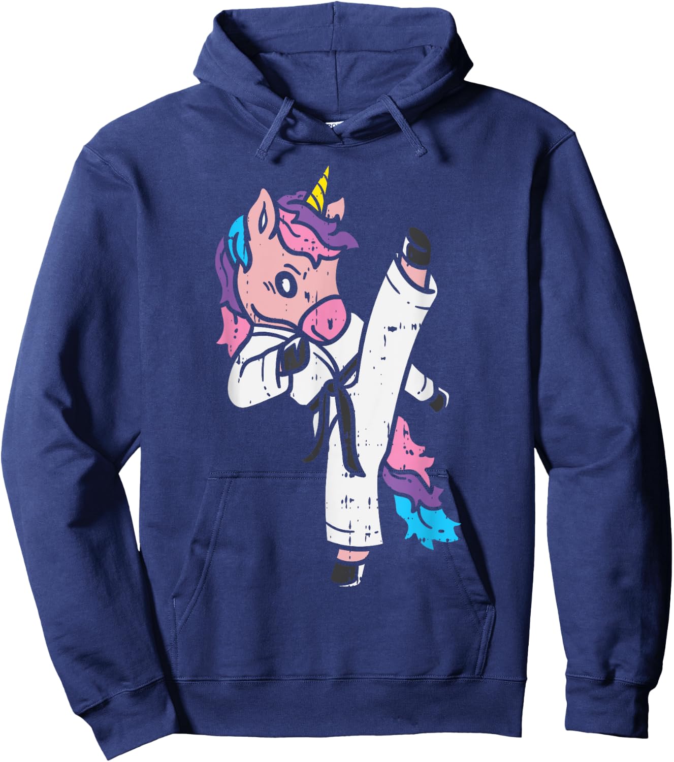 Kicking Unicorn Martial Art Cute Karate Taekwondo Girls Gift Hoodie - Hoodie | Navy