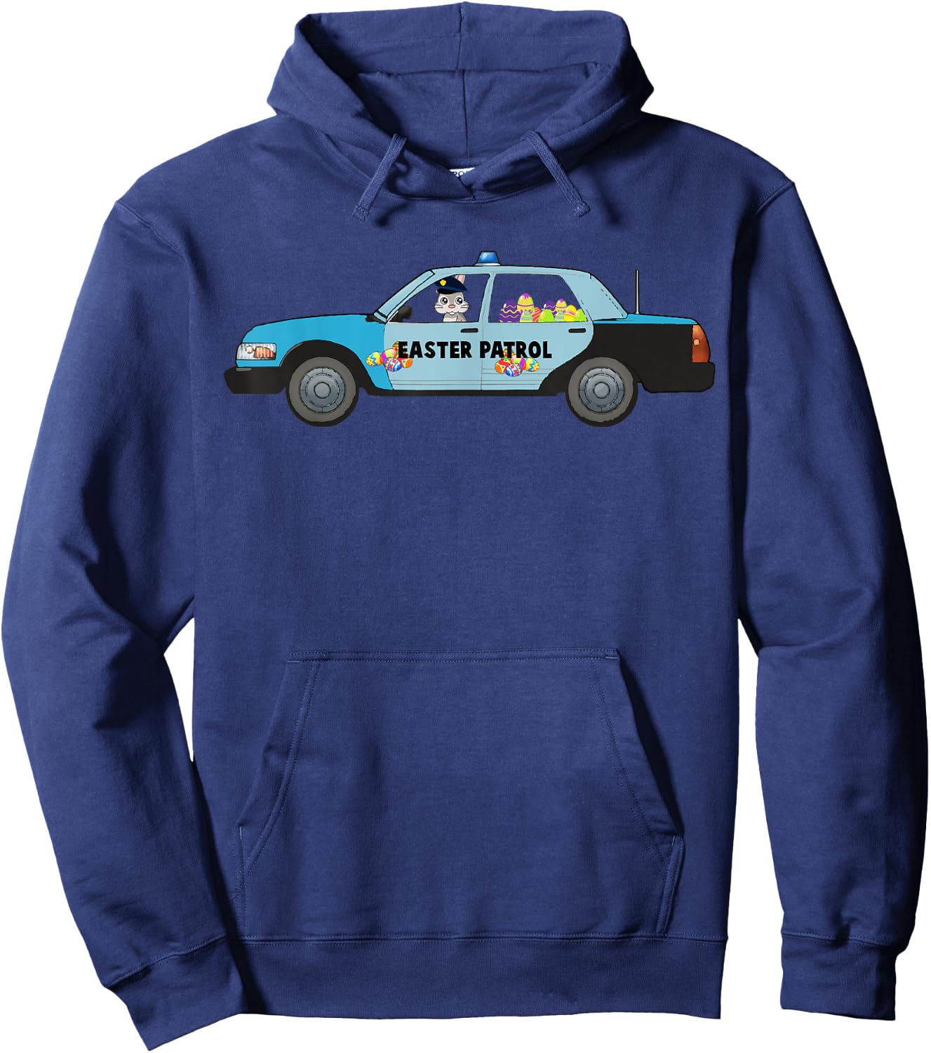 Easter Police Eggs Boys Girls Kids Bunny Rabbit Cruiser Hoodie - Hoodie | Navy