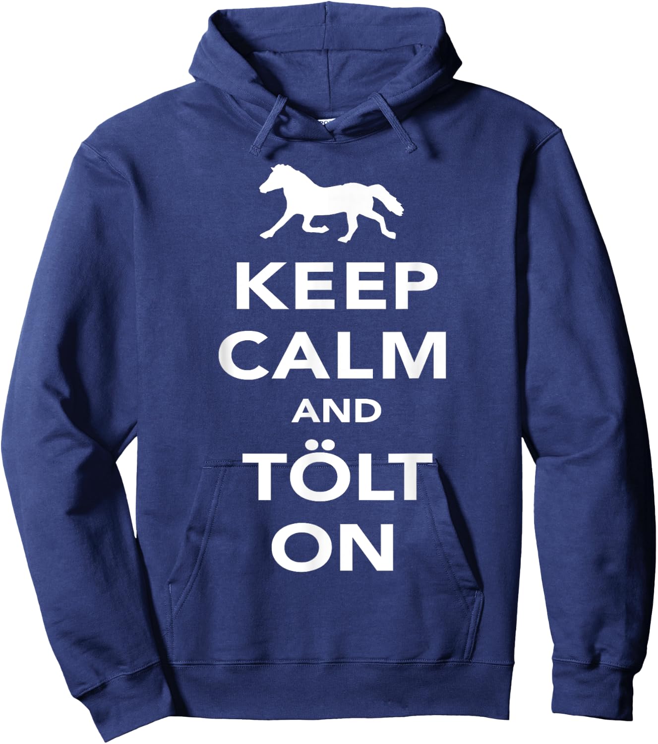 Stay calm and continue to oil Iceland-Horses Rider Icelandic Hoodie - Hoodie | Navy
