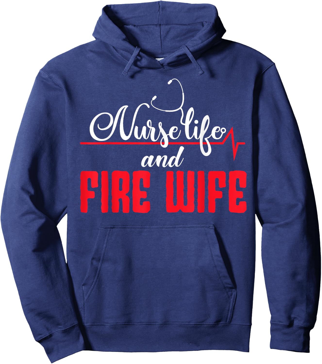 Nurse Life And Fire Wife Helmet Fireman Hydrant Firefighter Hoodie - Hoodie | Navy