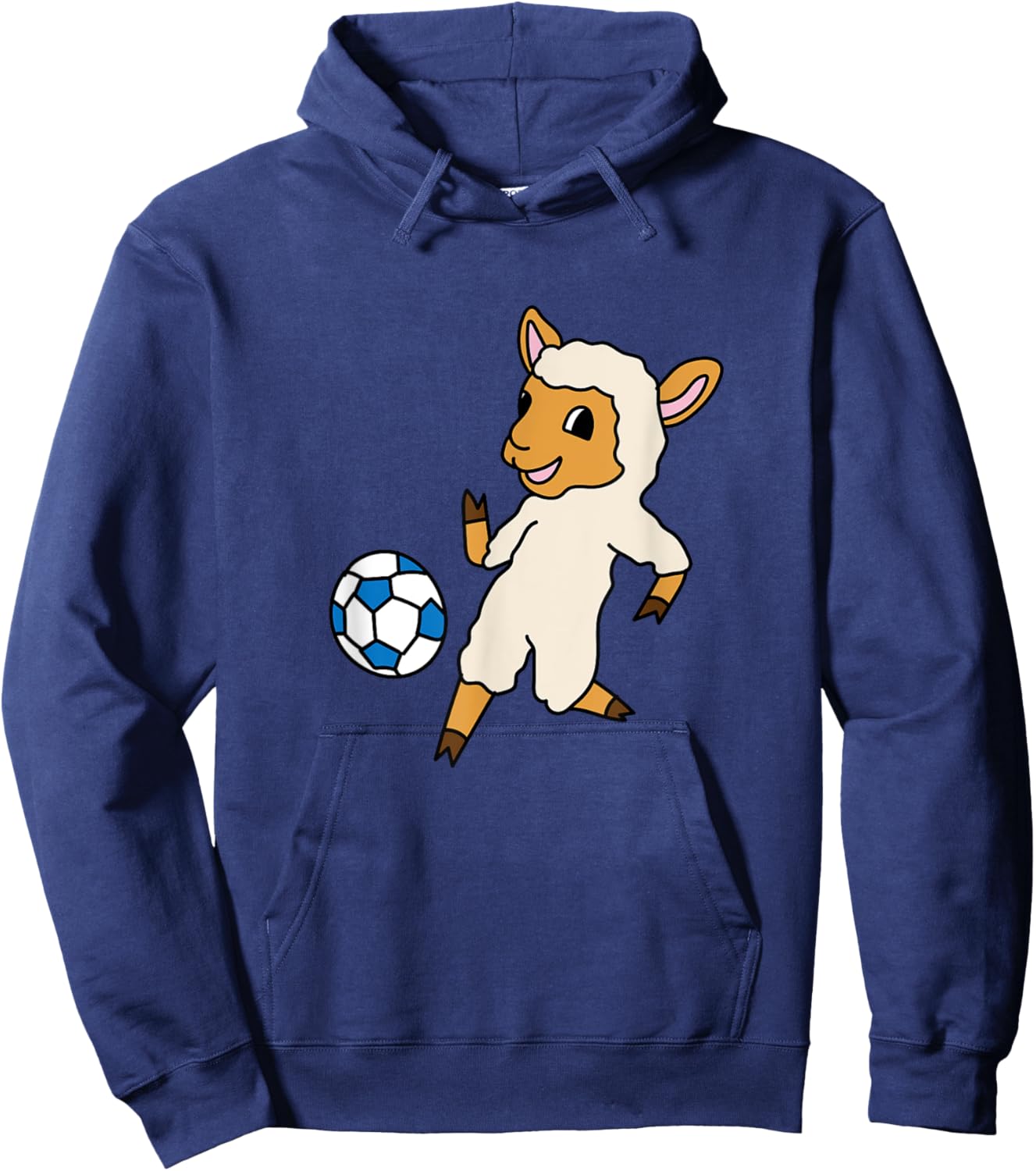 Cute Lamb Playing Soccer Ball Sports Sheeps Hoodie - Hoodie | Navy