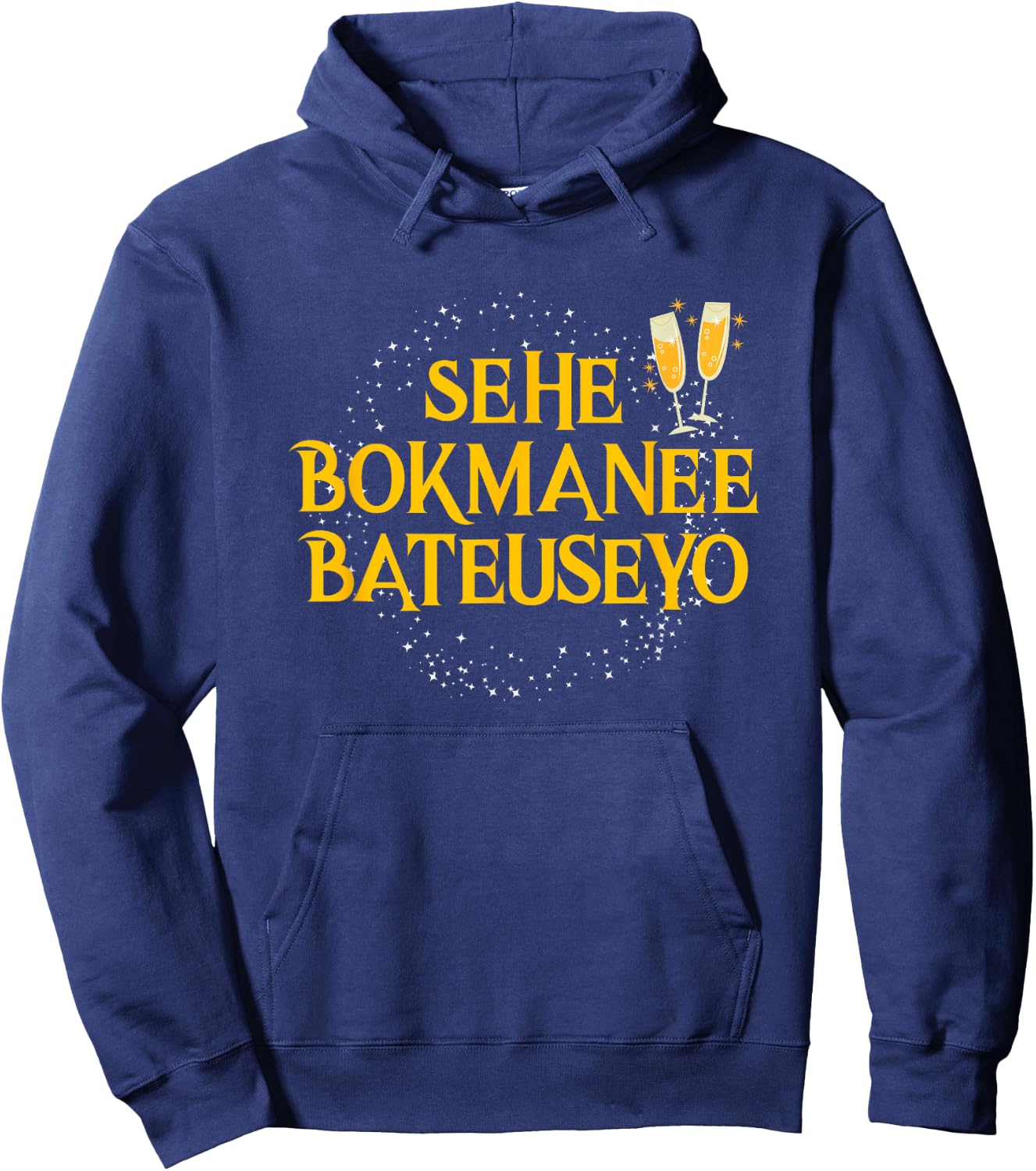 Sehe Bokmanee Bateuseyo Korean New Year Hoodie - Hoodie | Navy