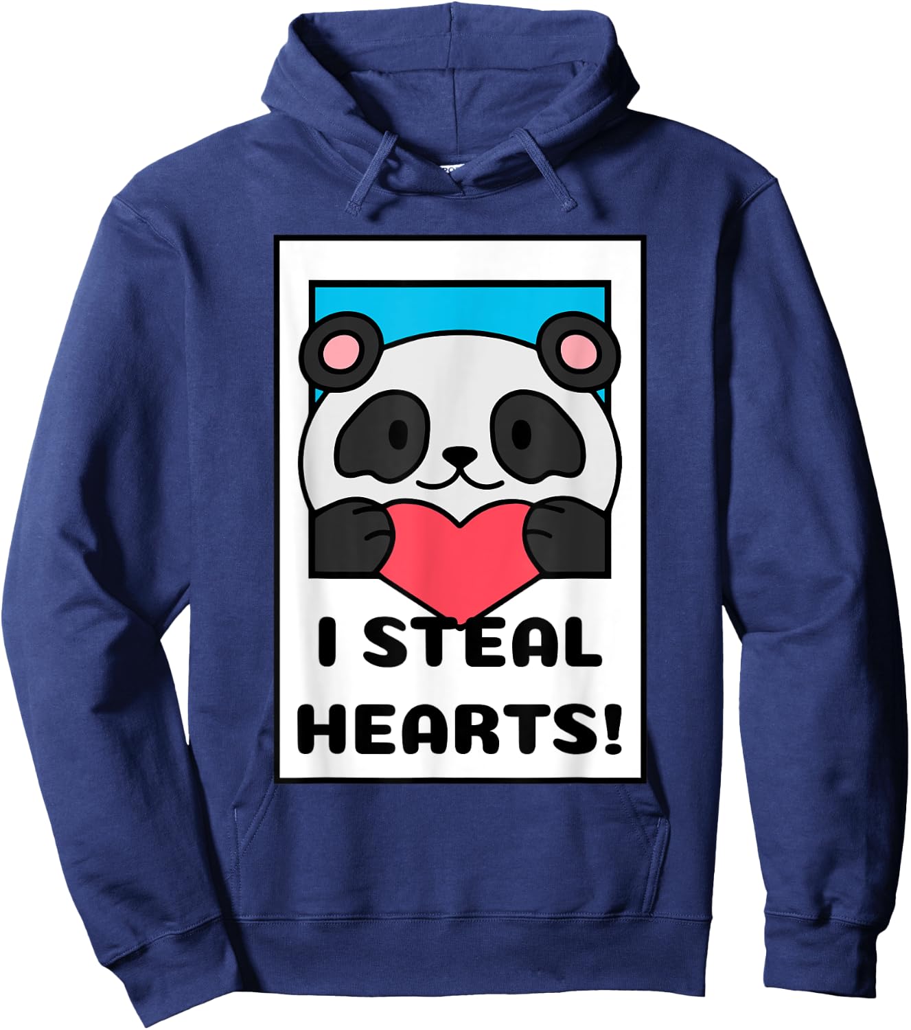 I Steal Hearts | Cute Adorable Heart Panda Hoodie - Hoodie | Navy