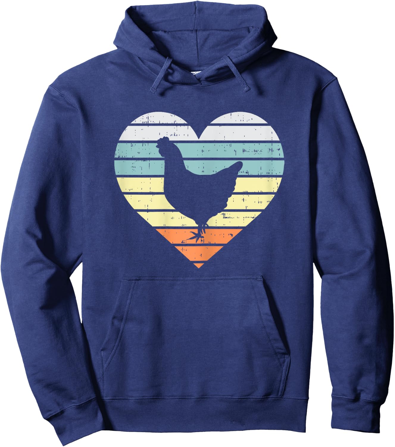 Chicken Heart Retro Farm Animal Farming Country Farmer Gift Hoodie - Hoodie | Navy