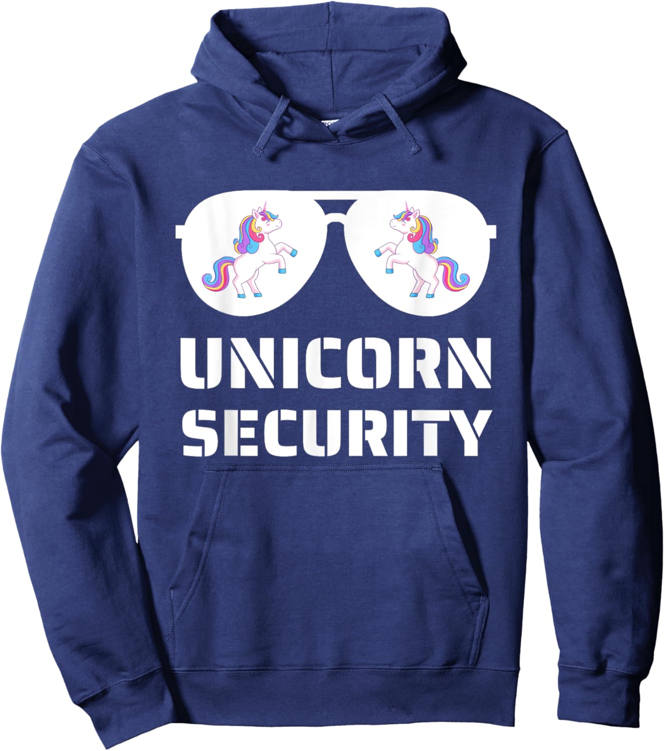 Halloween Dad Mom Daughter Adult Costume Unicorn Security Hoodie - Hoodie | Navy