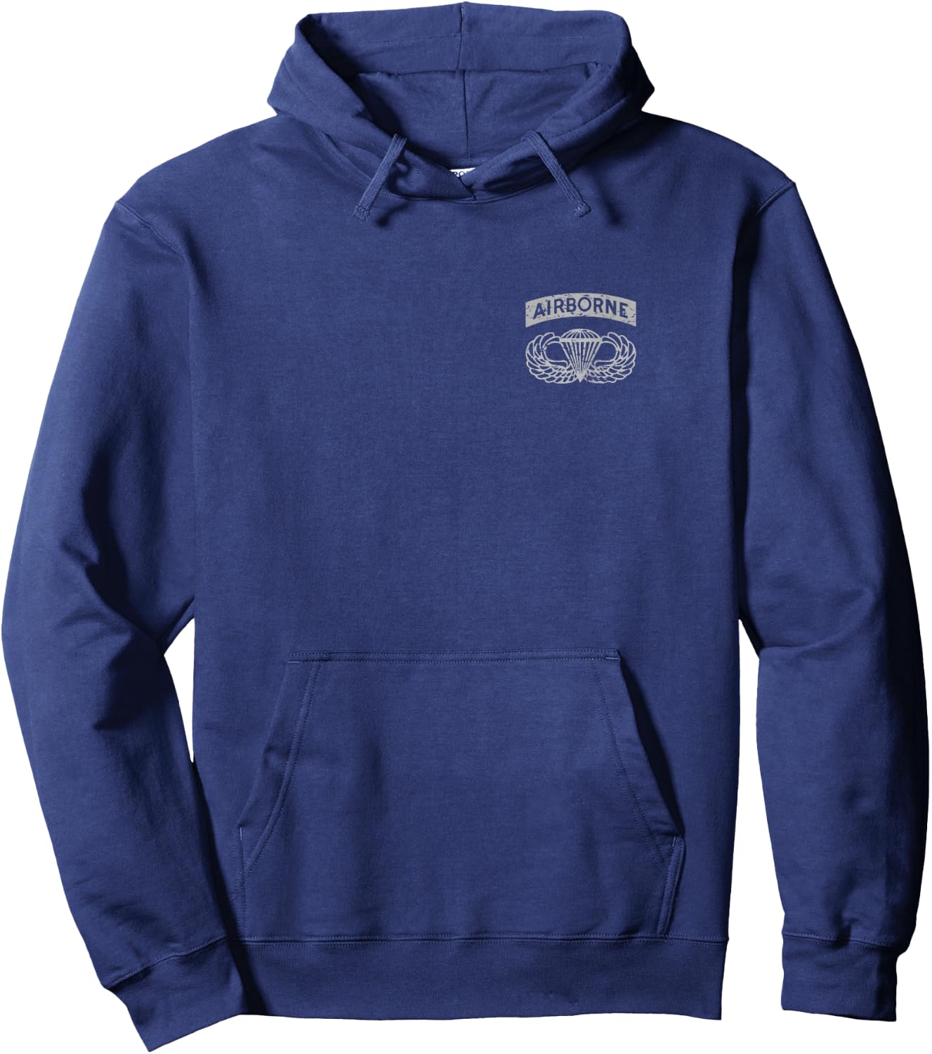 Black Airborne Jumpwings Badge on Pocket Hoodie - Hoodie | Navy