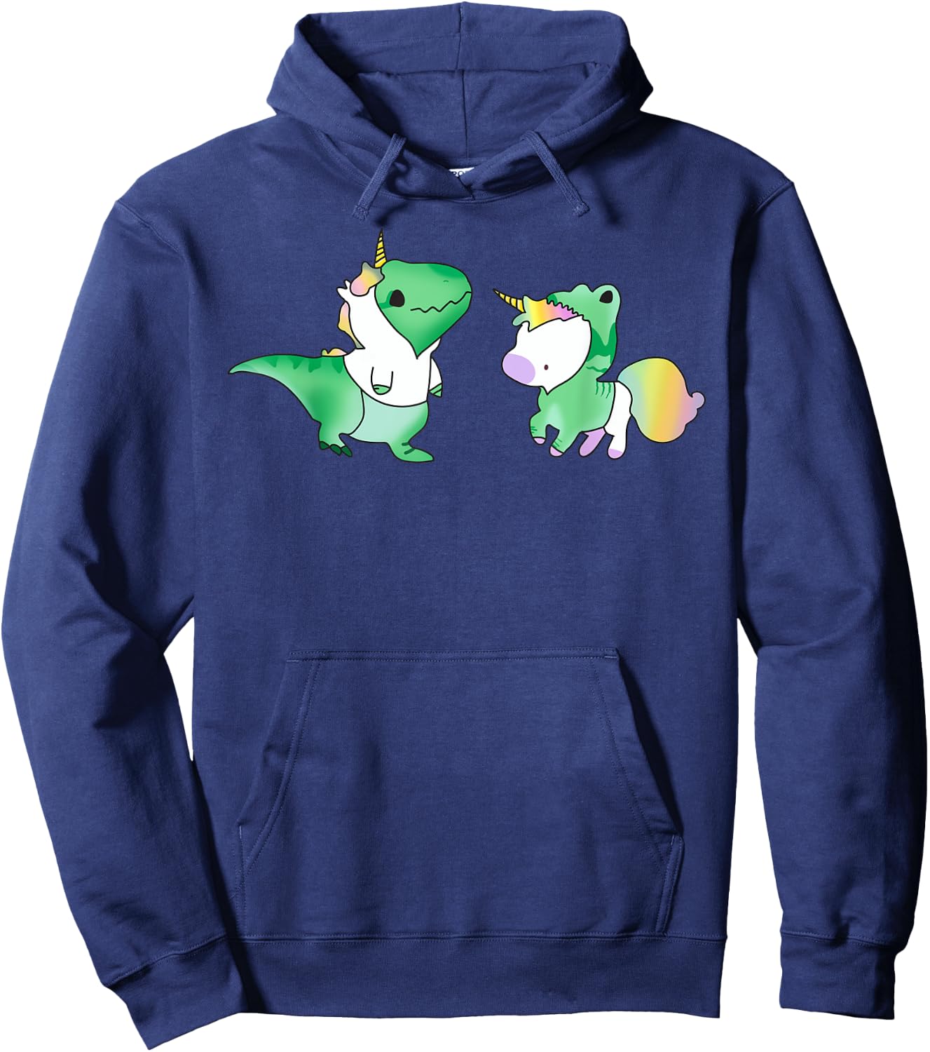 Unicornasaurus Rex - T Rex Dinosaur and Unicorn Hoodie - Hoodie | Navy