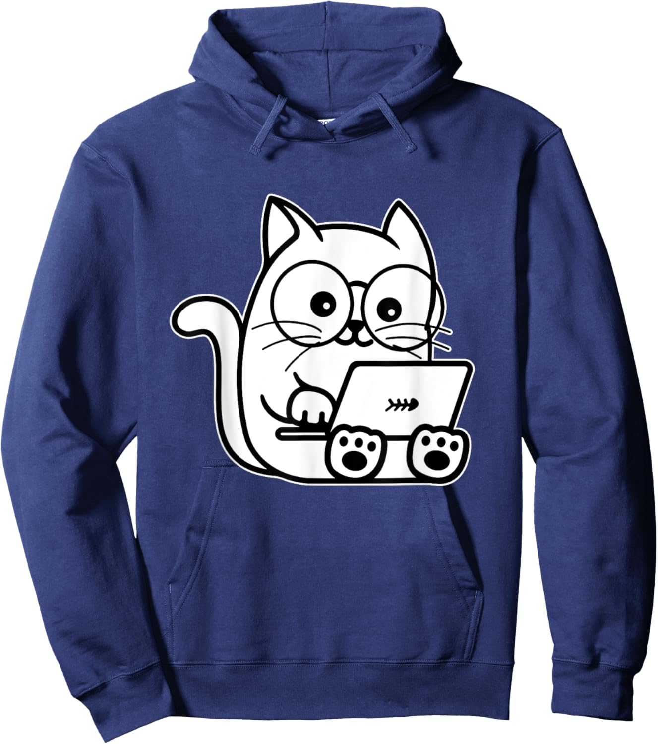Nerd Cat - Cat Lover Kitten Owner Kitty Men Women Girls Kids Hoodie - Hoodie | Navy