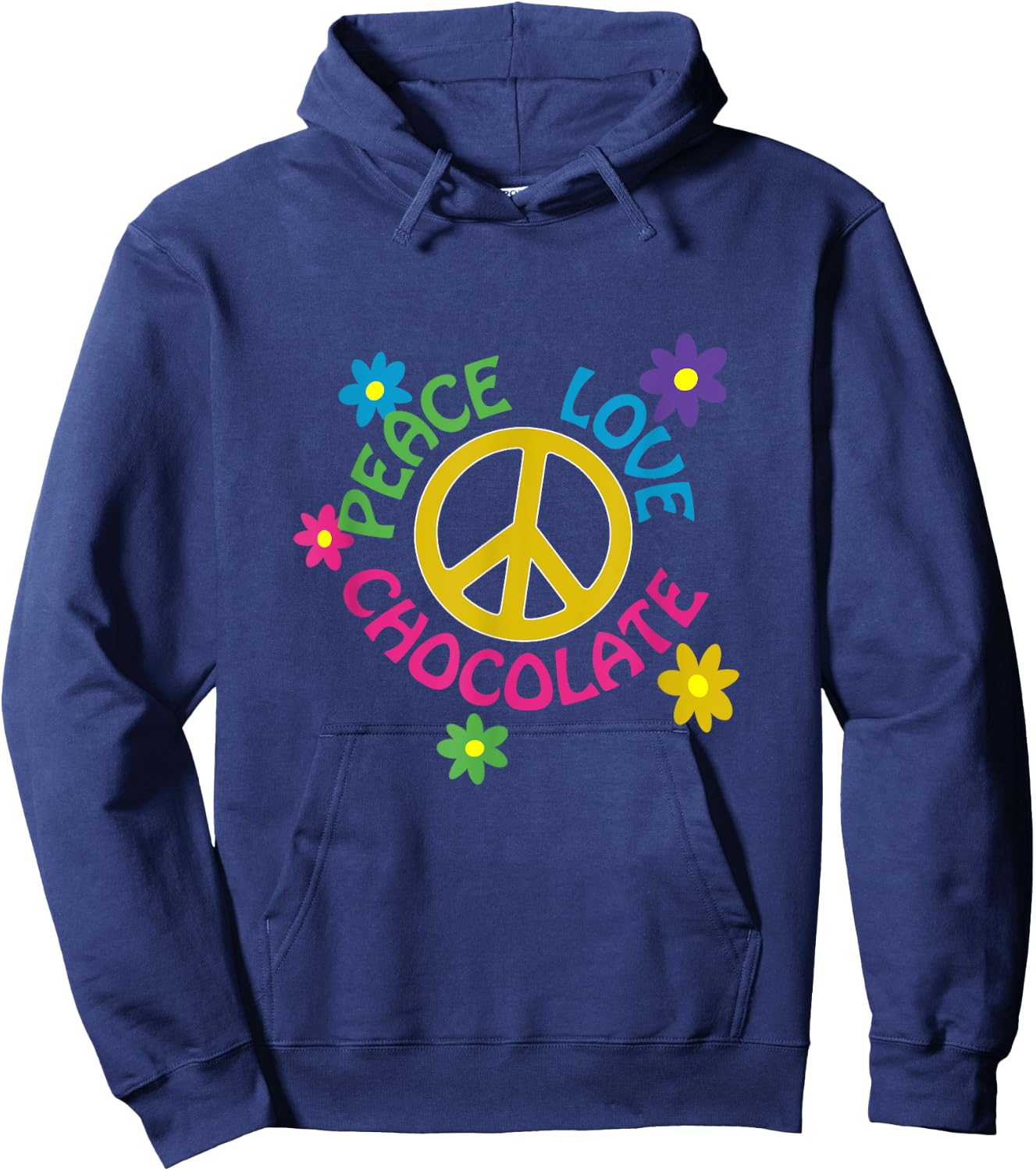 Peace Love Chocolate Hoodie - Hoodie | Navy