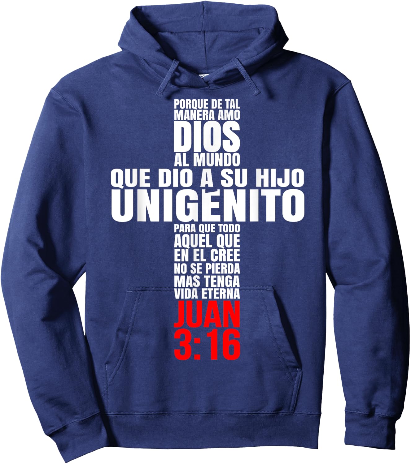 Porque de tal manera amo Dios - Mensajes Biblicos Cristianos Hoodie - Hoodie | Navy