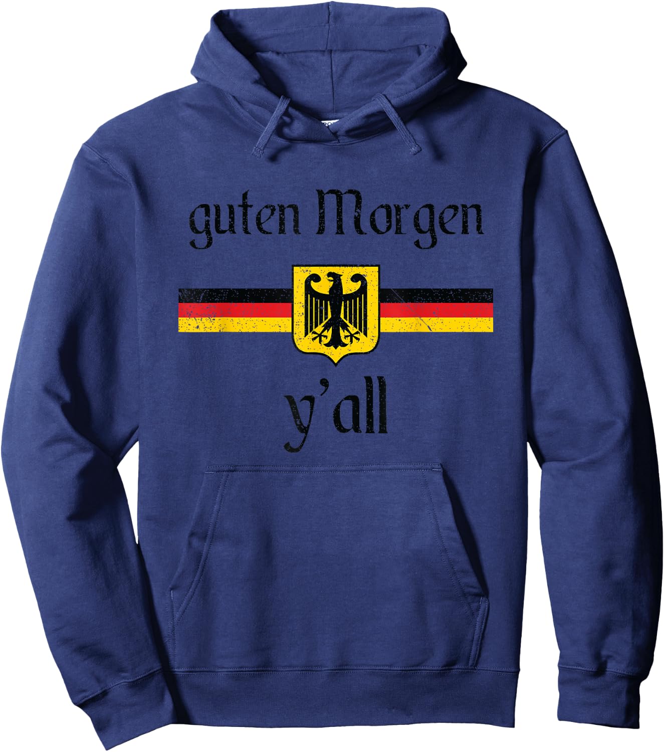 Oktoberfest Men Women German Flag Eagle Guten Morgen Y'all Hoodie - Hoodie | Navy